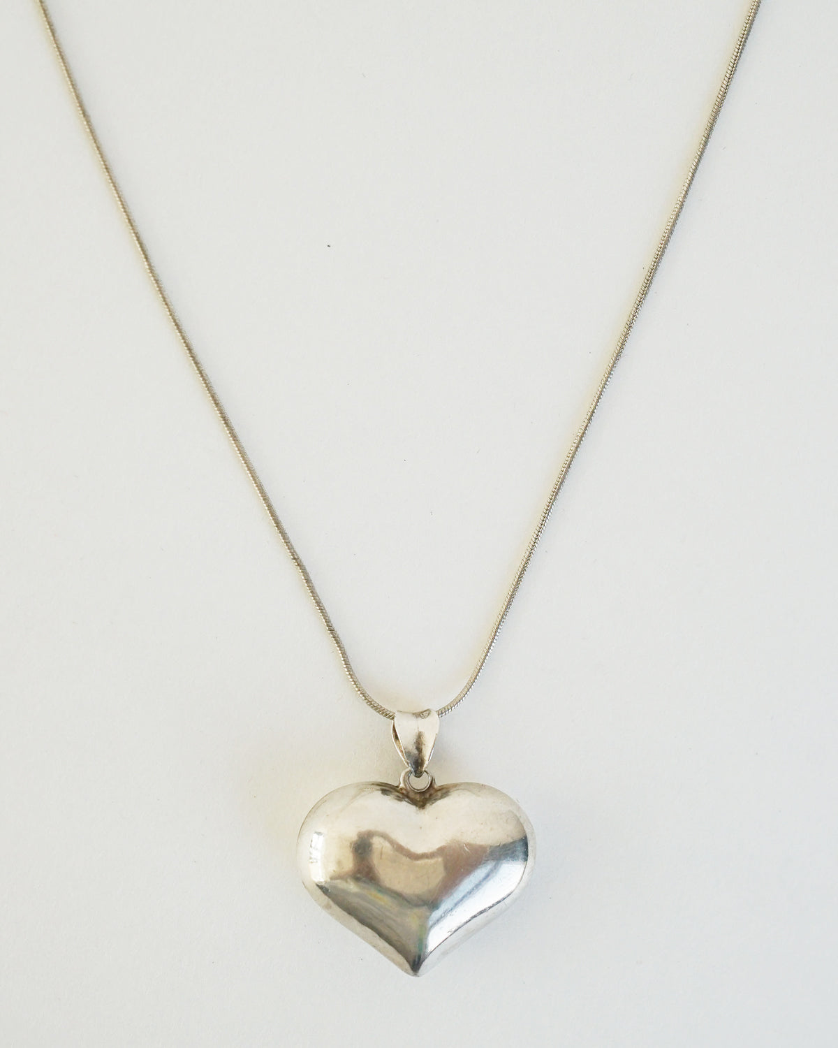 Silver Chain Necklace w/ Heart Charm