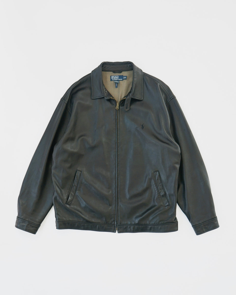 ジャケット・アウター Ralph Lauren lamb leather jacket size 2 Lamb Leather Zip-Up Jacket – Front General Store