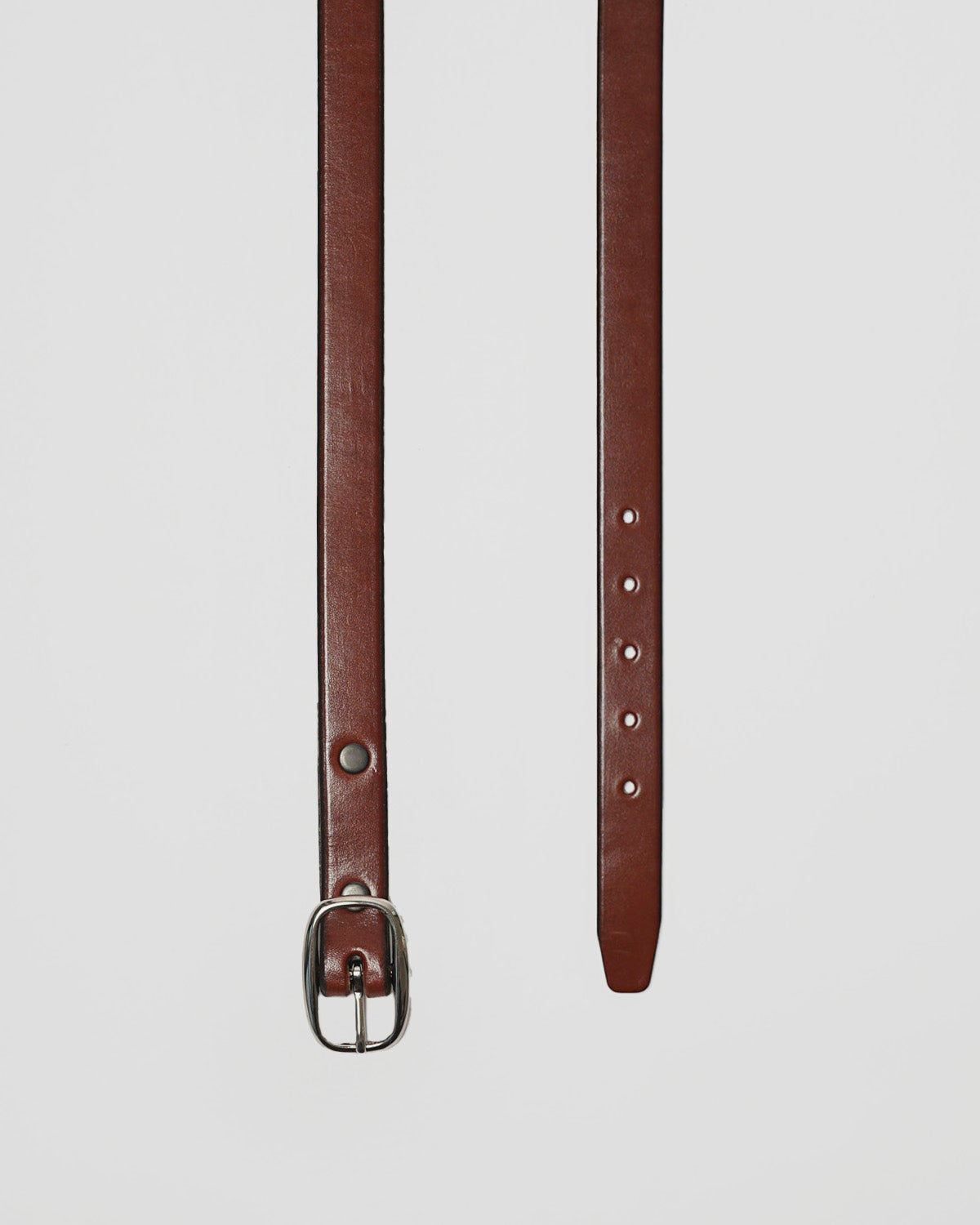 Tory - FGS 3/4" Rounded Center Bar Leather Belt / Silver Buckle / Light Brown