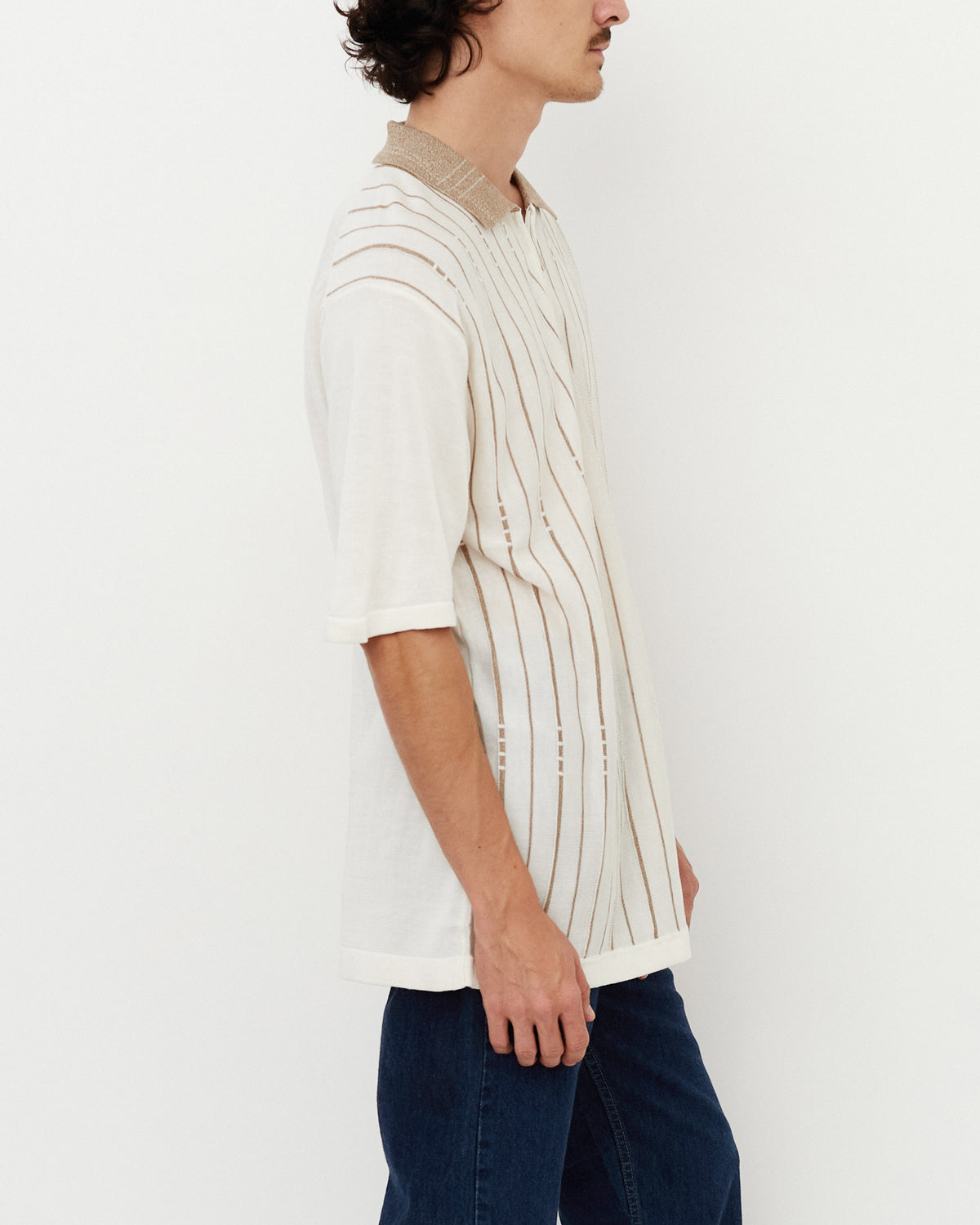 Pullover Zip Polo / Off White
