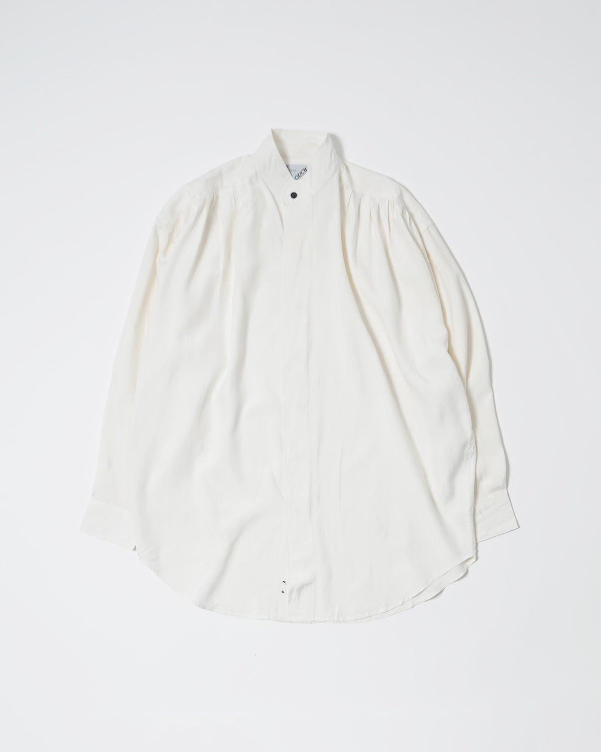 Gathered Silk Shirt / White
