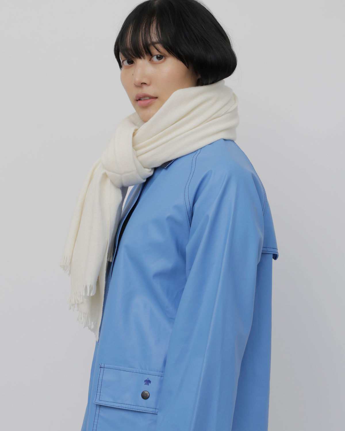 Hudson Scarf Cotton Wool / White