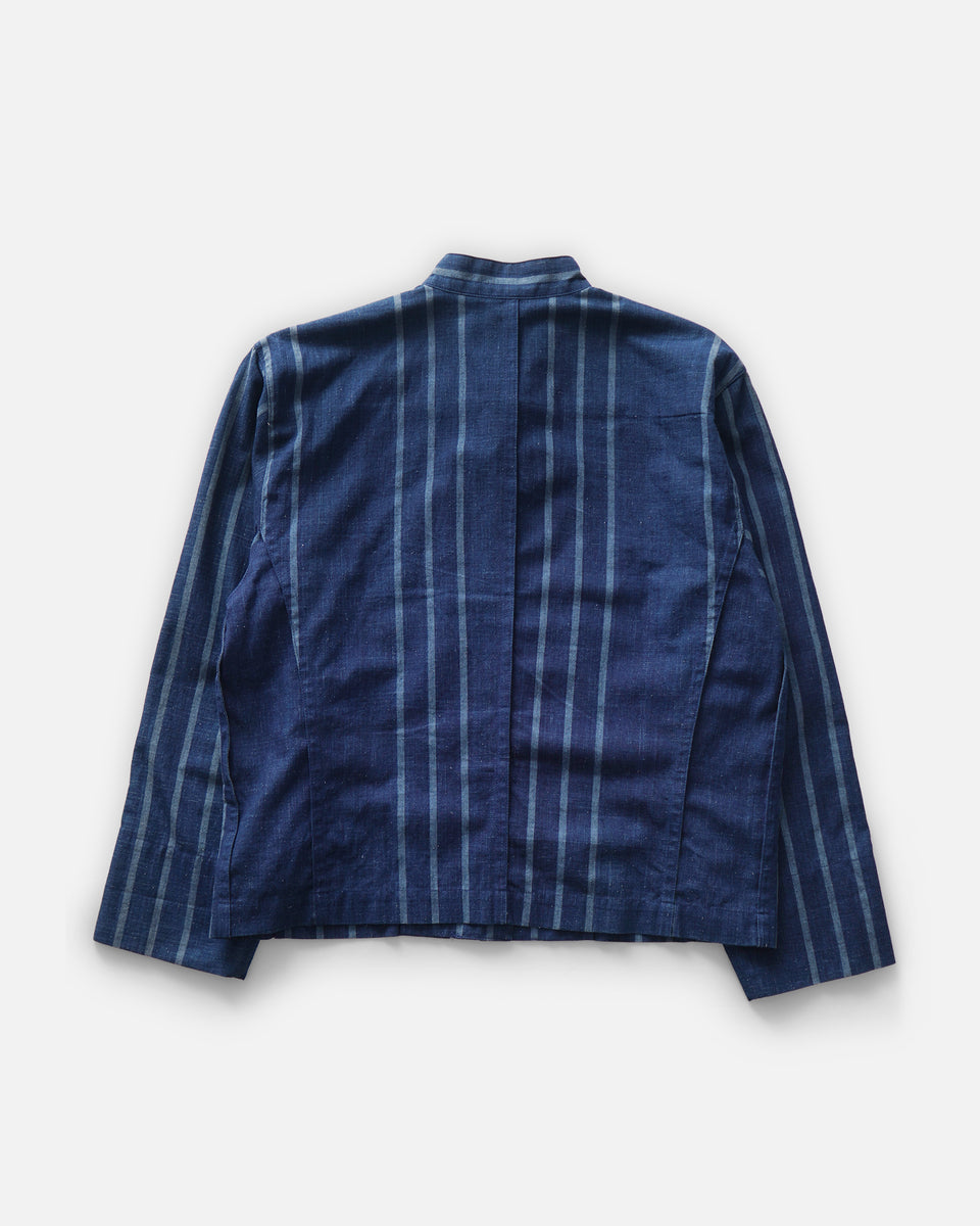 トップス seisei ISSEY MIYAKE PERMANENTE Striped Indigo Shirt Made in Japan – Front