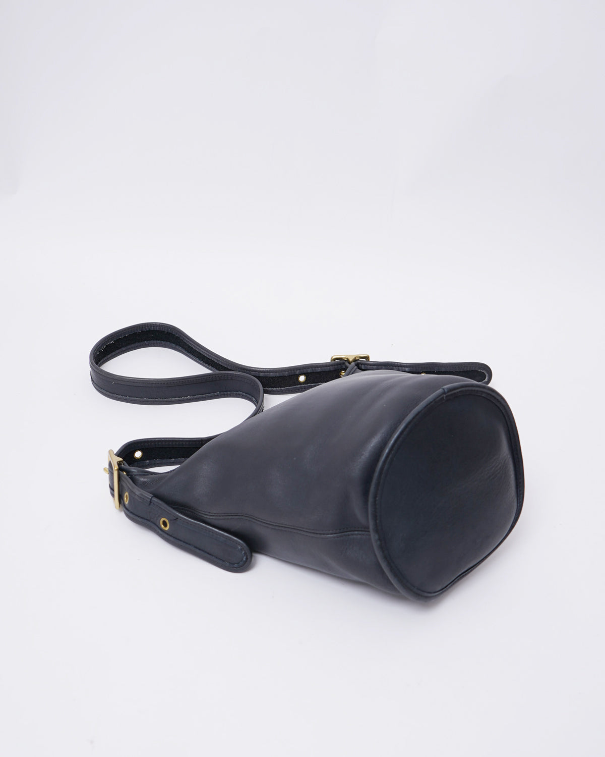 Black Leather Bucket Bag