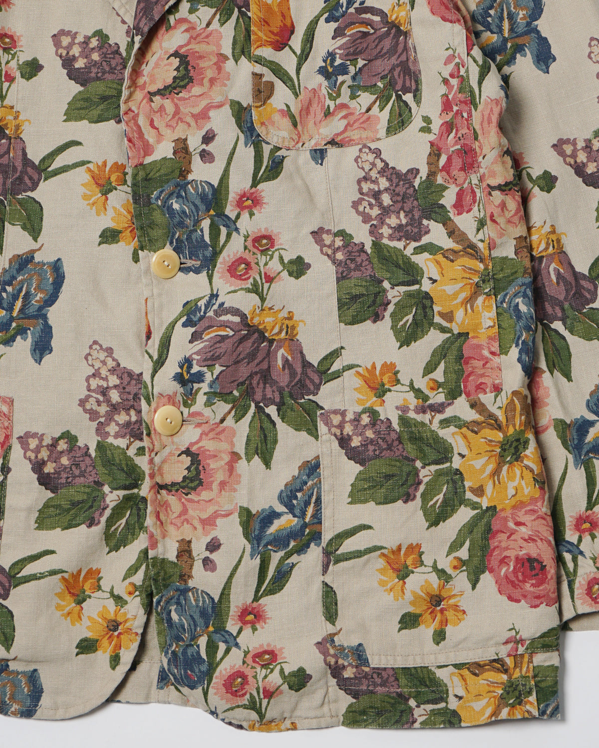 Flower Printed Linen Jacket