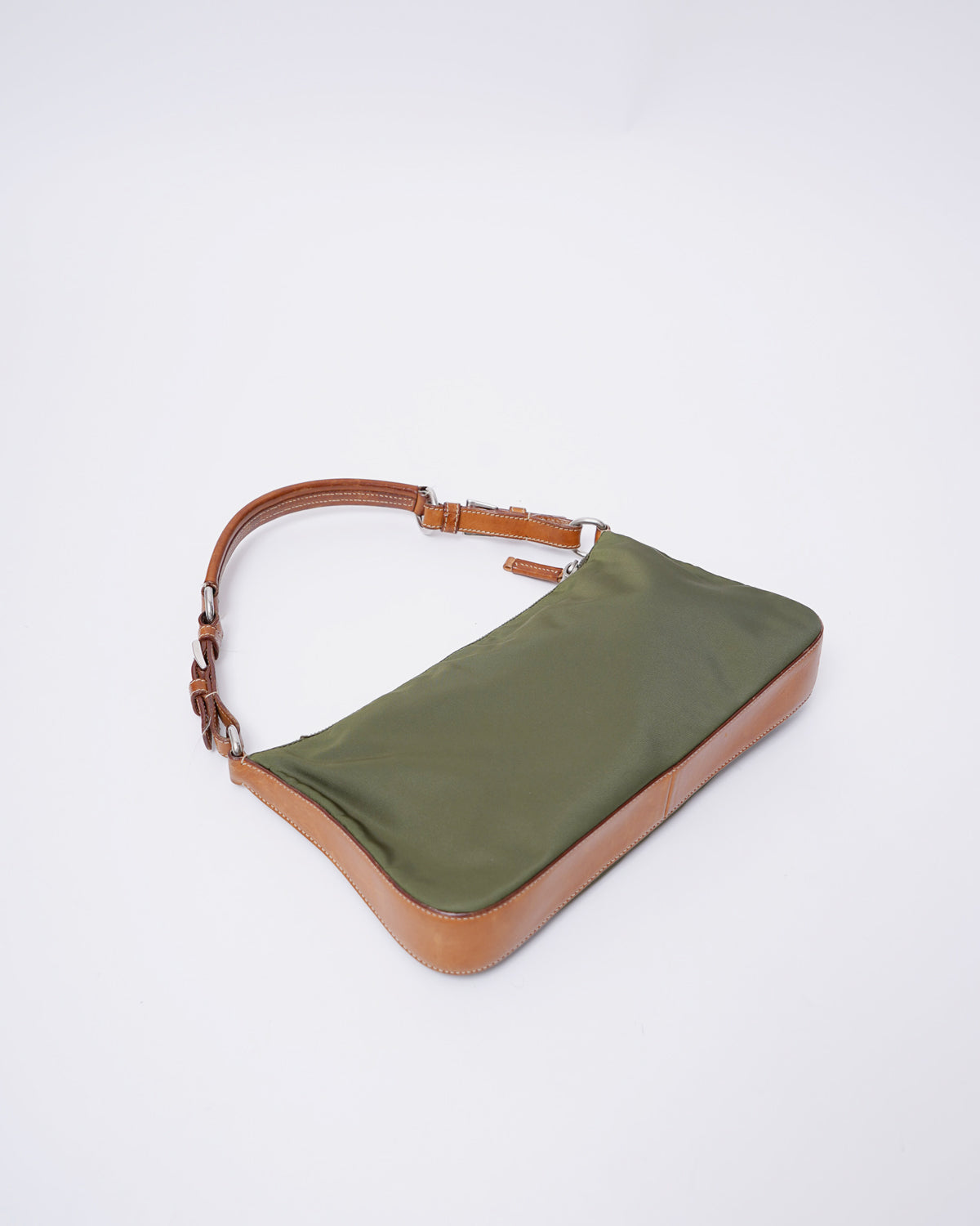Olive Nylon One Shoulder Bag