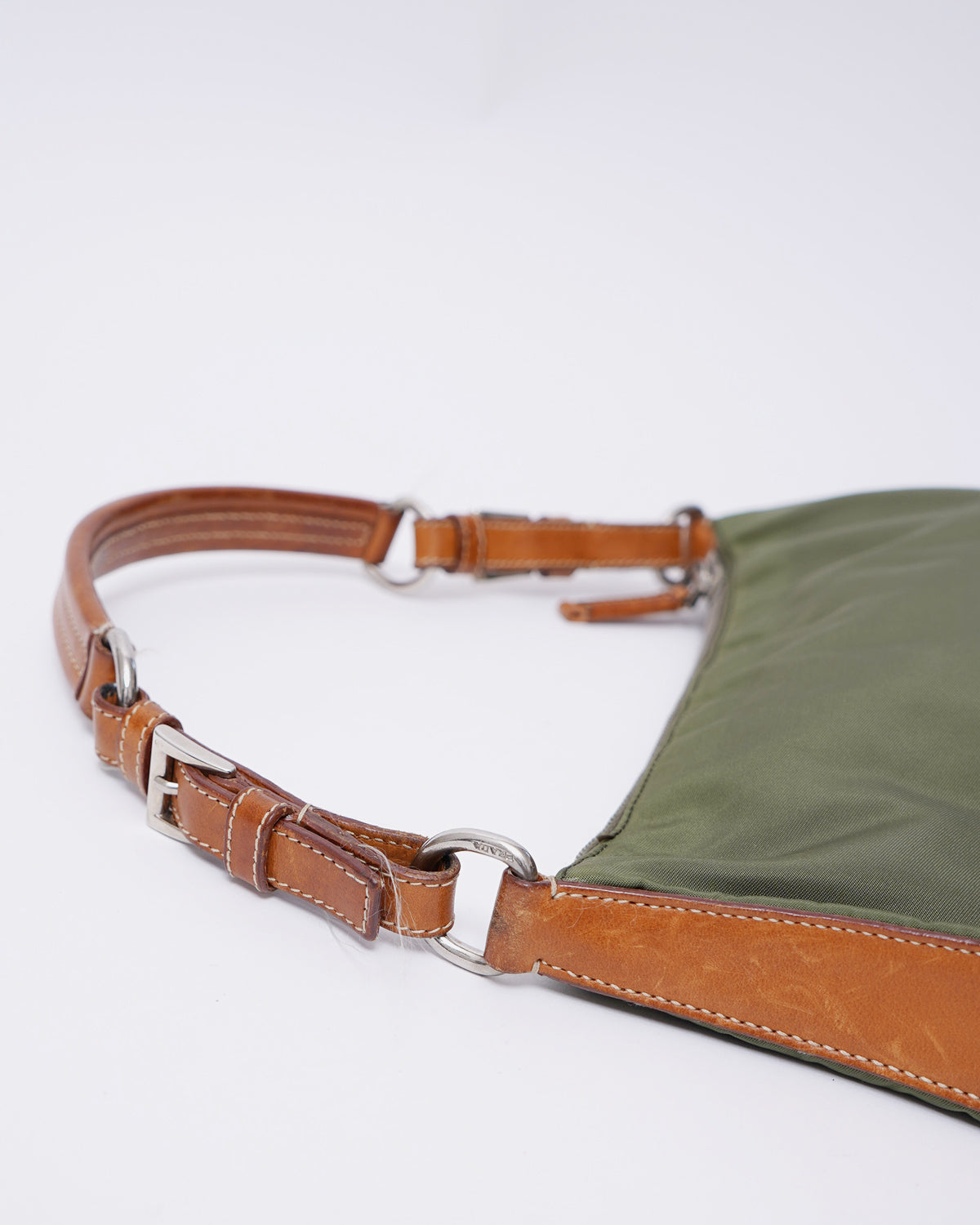 Olive Nylon One Shoulder Bag