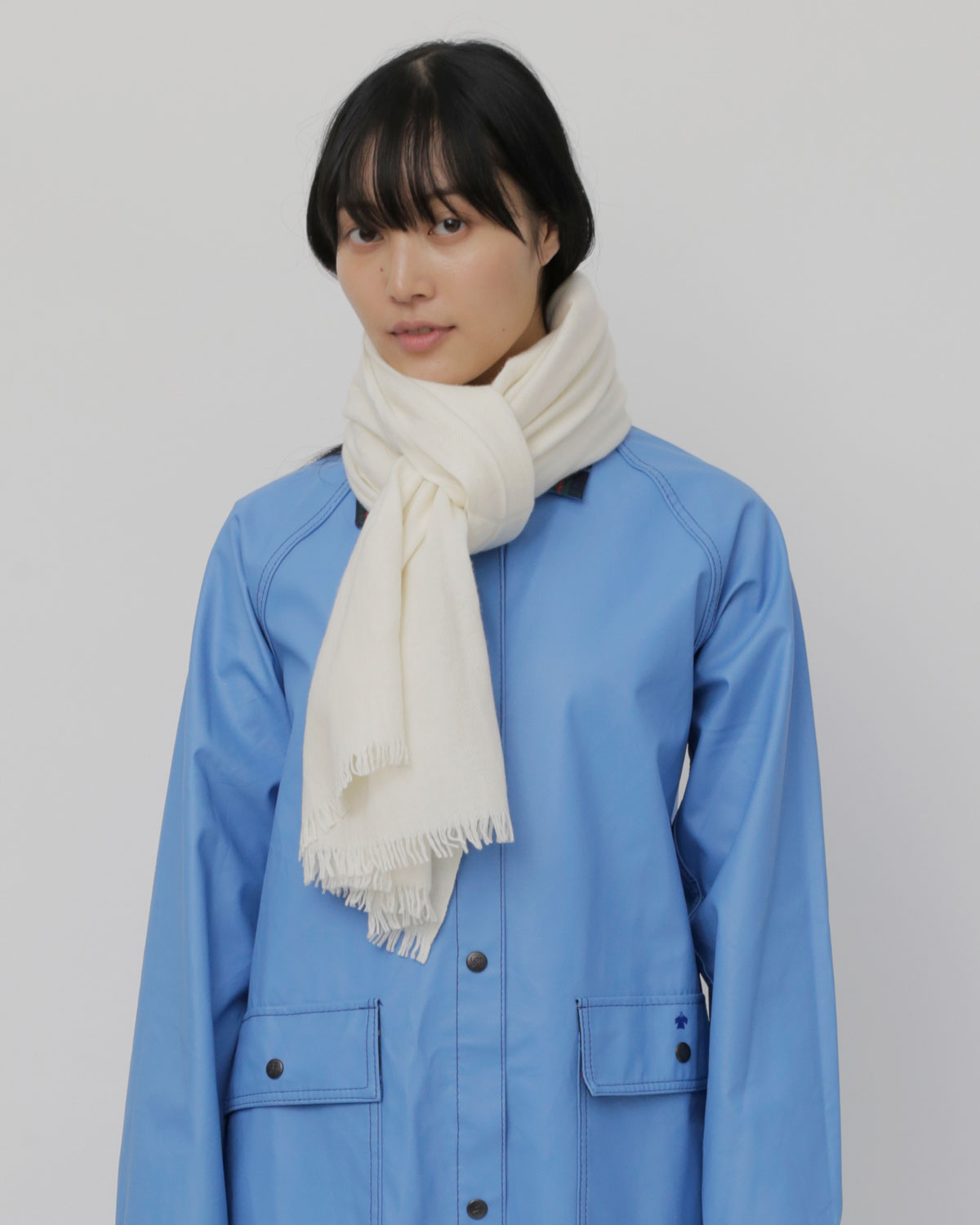 Hudson Scarf Cotton Wool / White