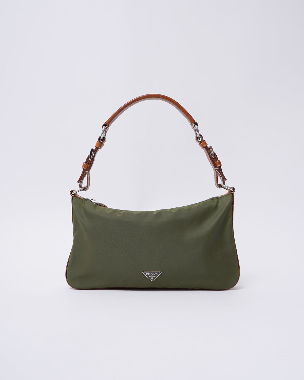 Olive Nylon One Shoulder Bag