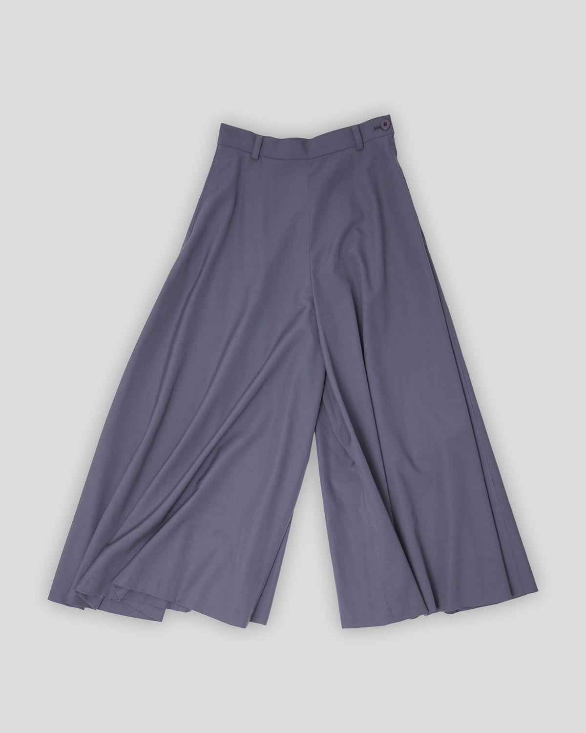 Gray Wool Wide Culottes W:26