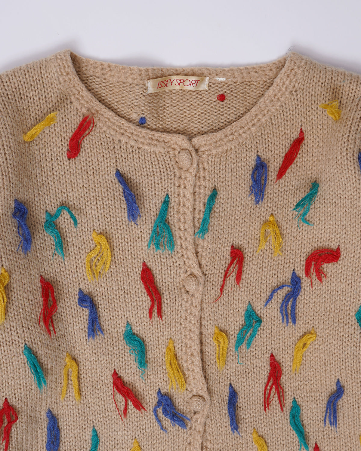 Issey Sport Color Fringed Knitted Cardigan