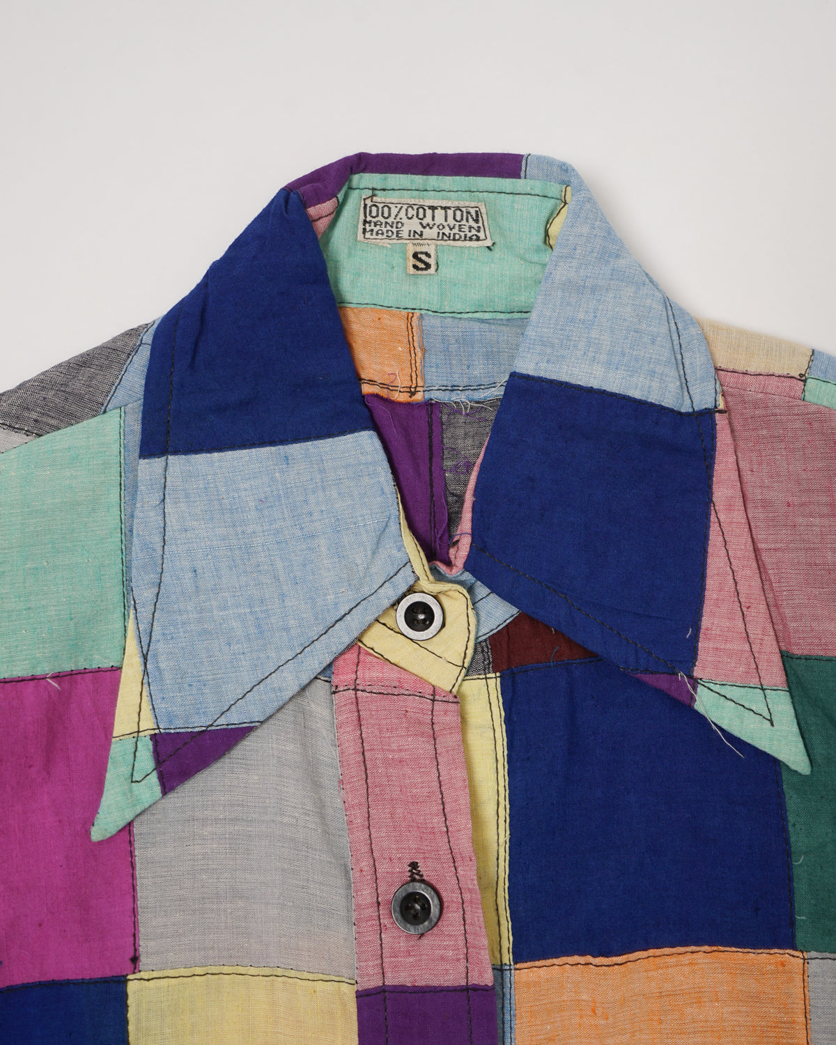 1970's Indian Madras Patchwork Shirt