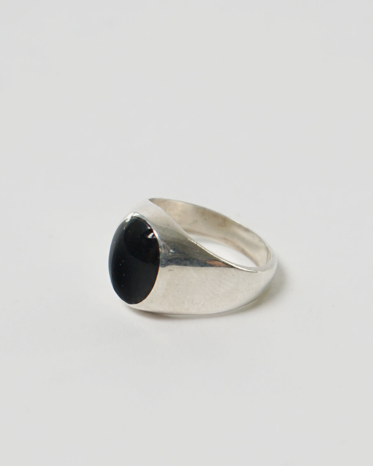 Silver x Onyx Signet Ring / size: 8