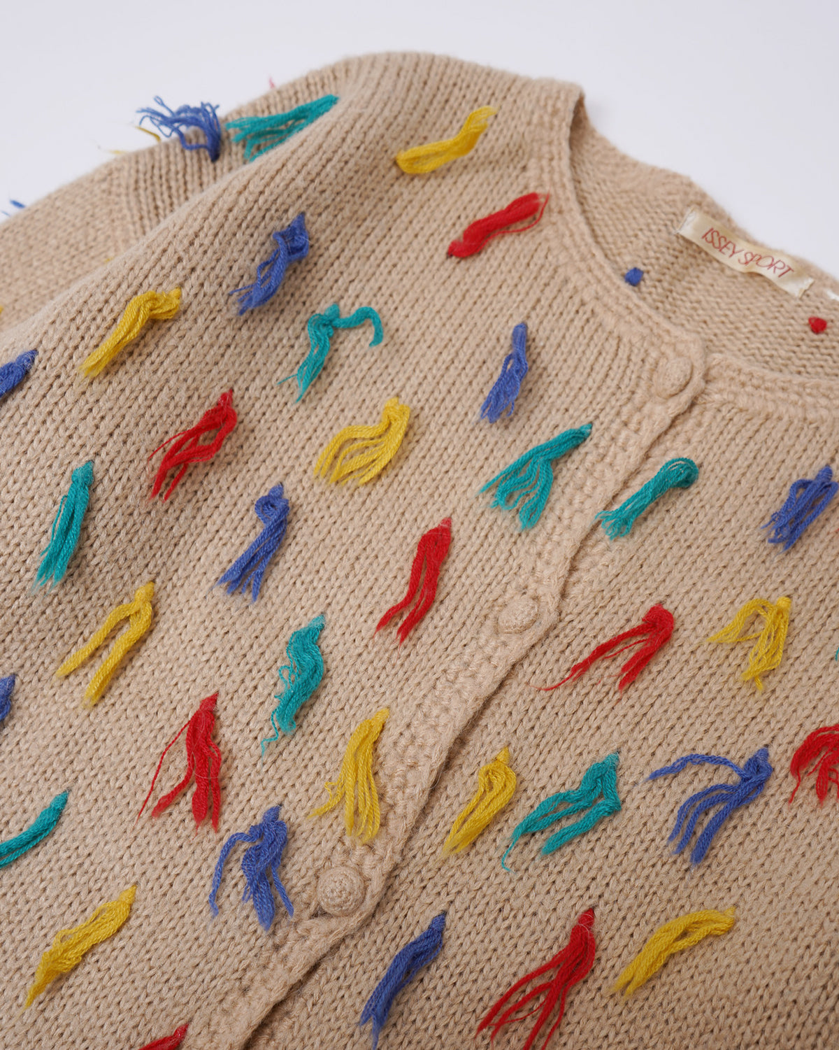 Issey Sport Color Fringed Knitted Cardigan