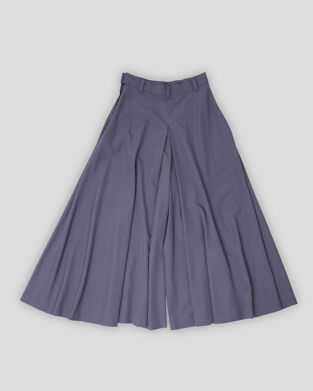 Gray Wool Wide Culottes W:26