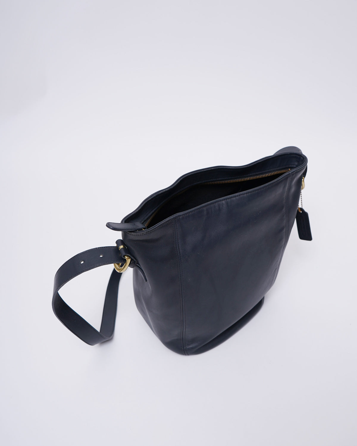 Navy Leather Shoulder Bag
