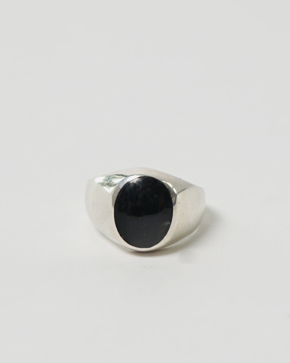 Silver x Onyx Signet Ring / size: 8