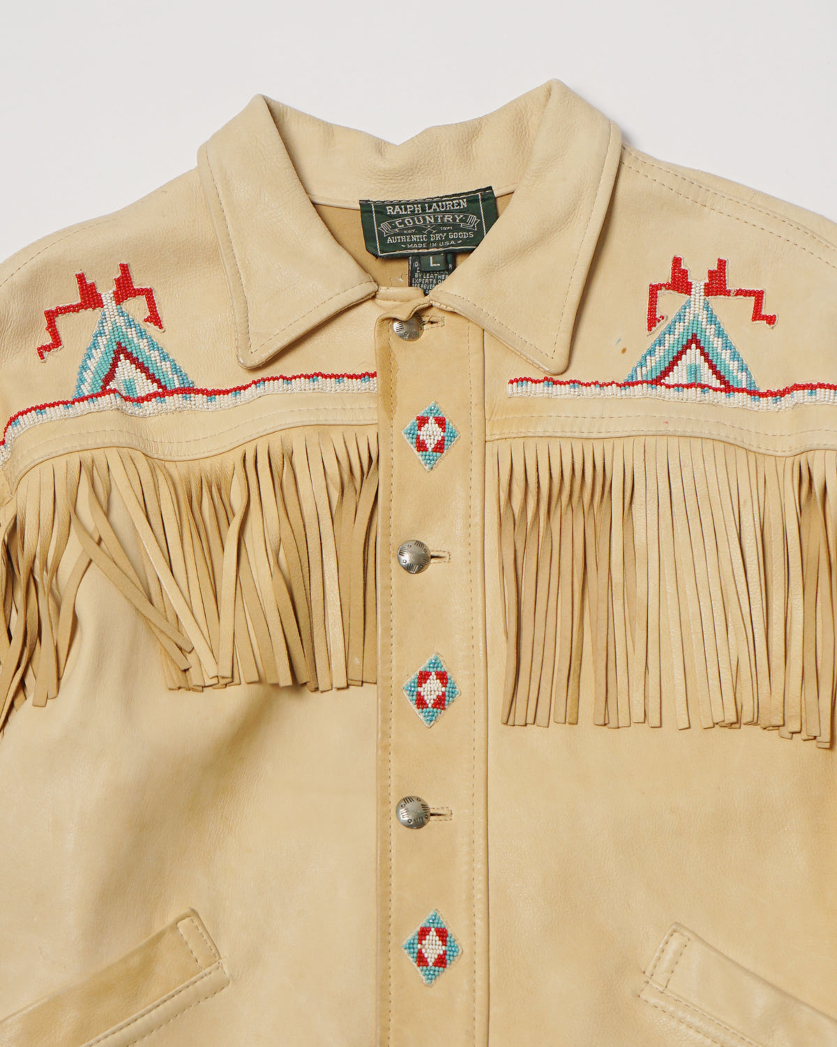 Polo Country Deerskin Beaded Fringe Jacket