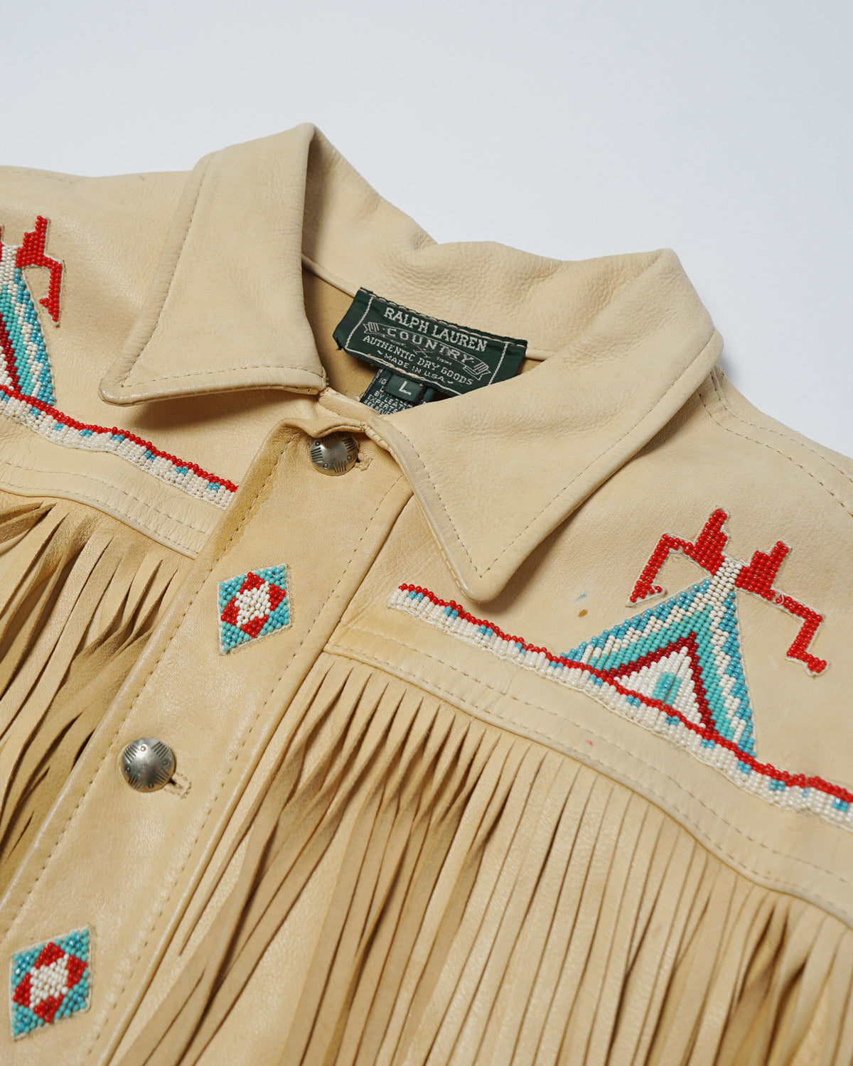 Polo Country Deerskin Beaded Fringe Jacket