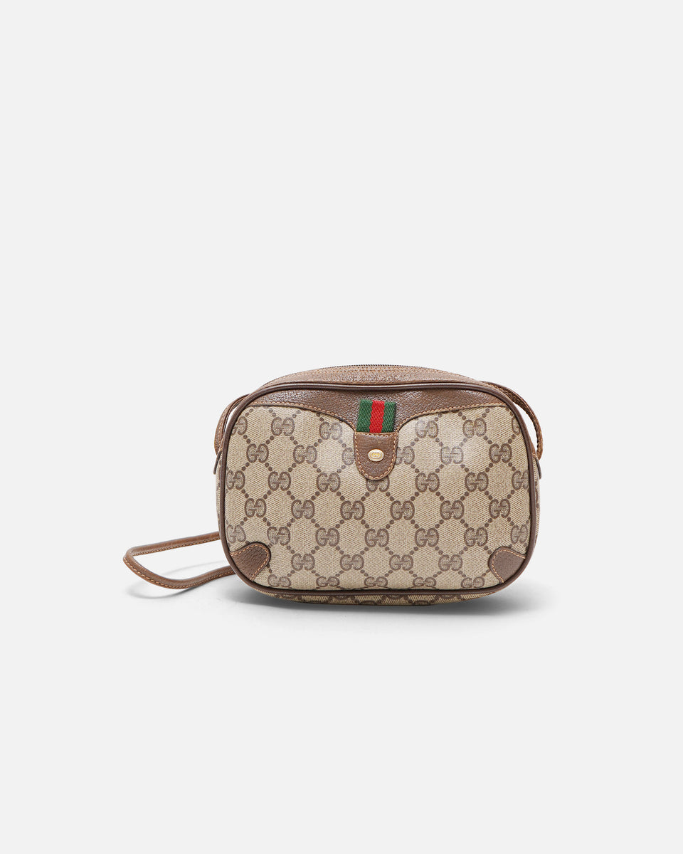 ボ*ブ様 GUCCI GGプラス GGスプリーム ショルダーバッグ PVC レザ GG