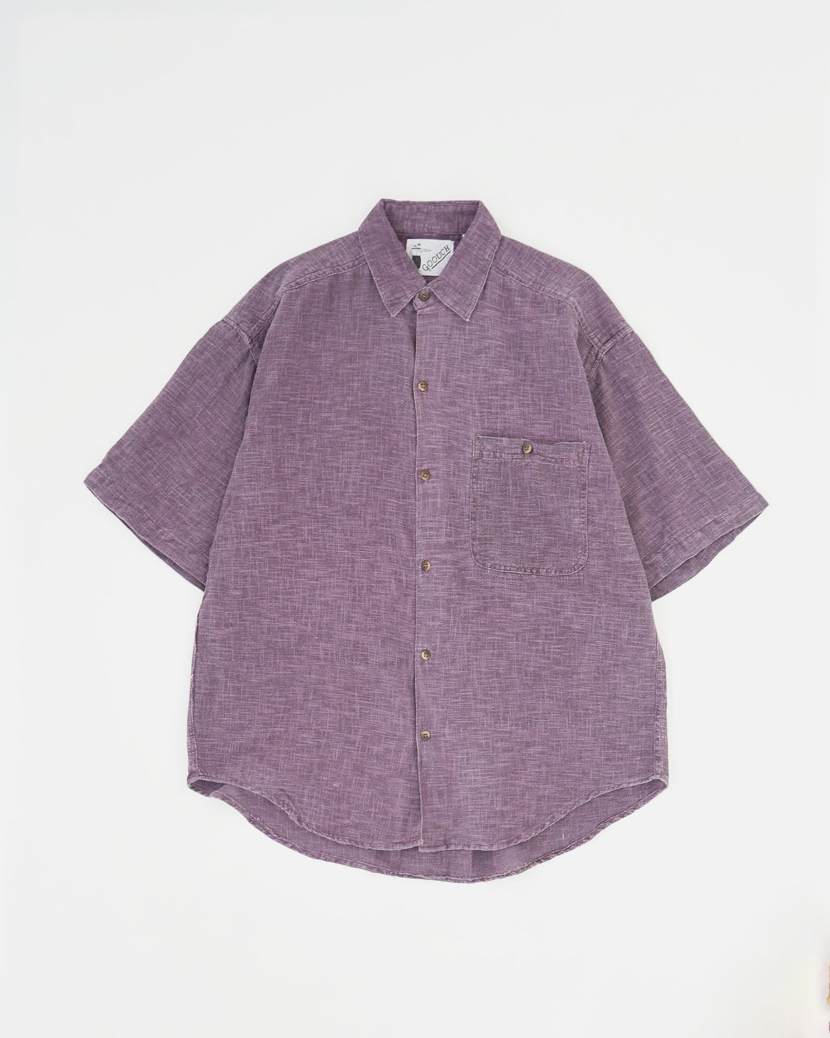 Pigment Washed Cotton S/S Shirt / Purple