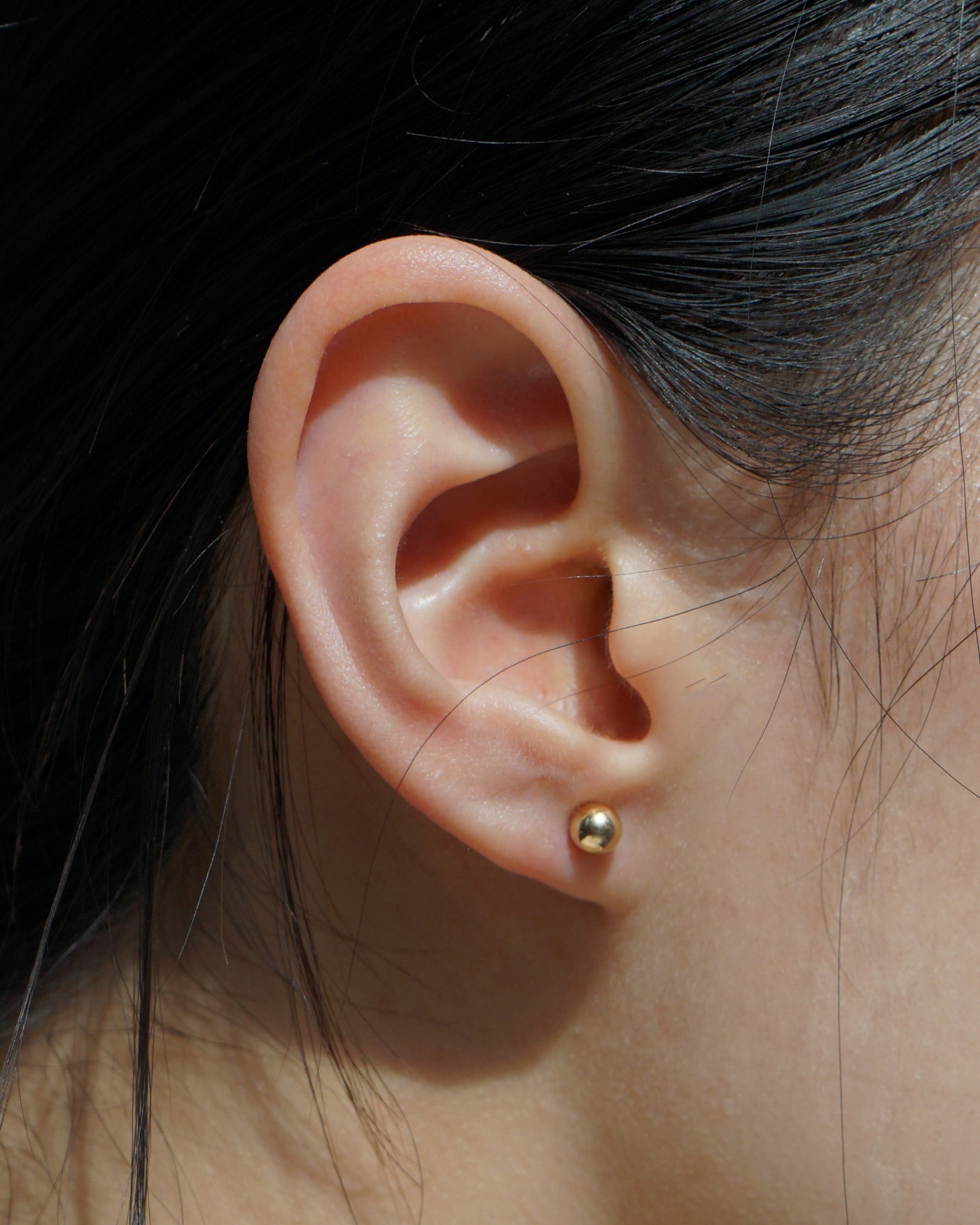 14k Gold Sphere Stud Earrings