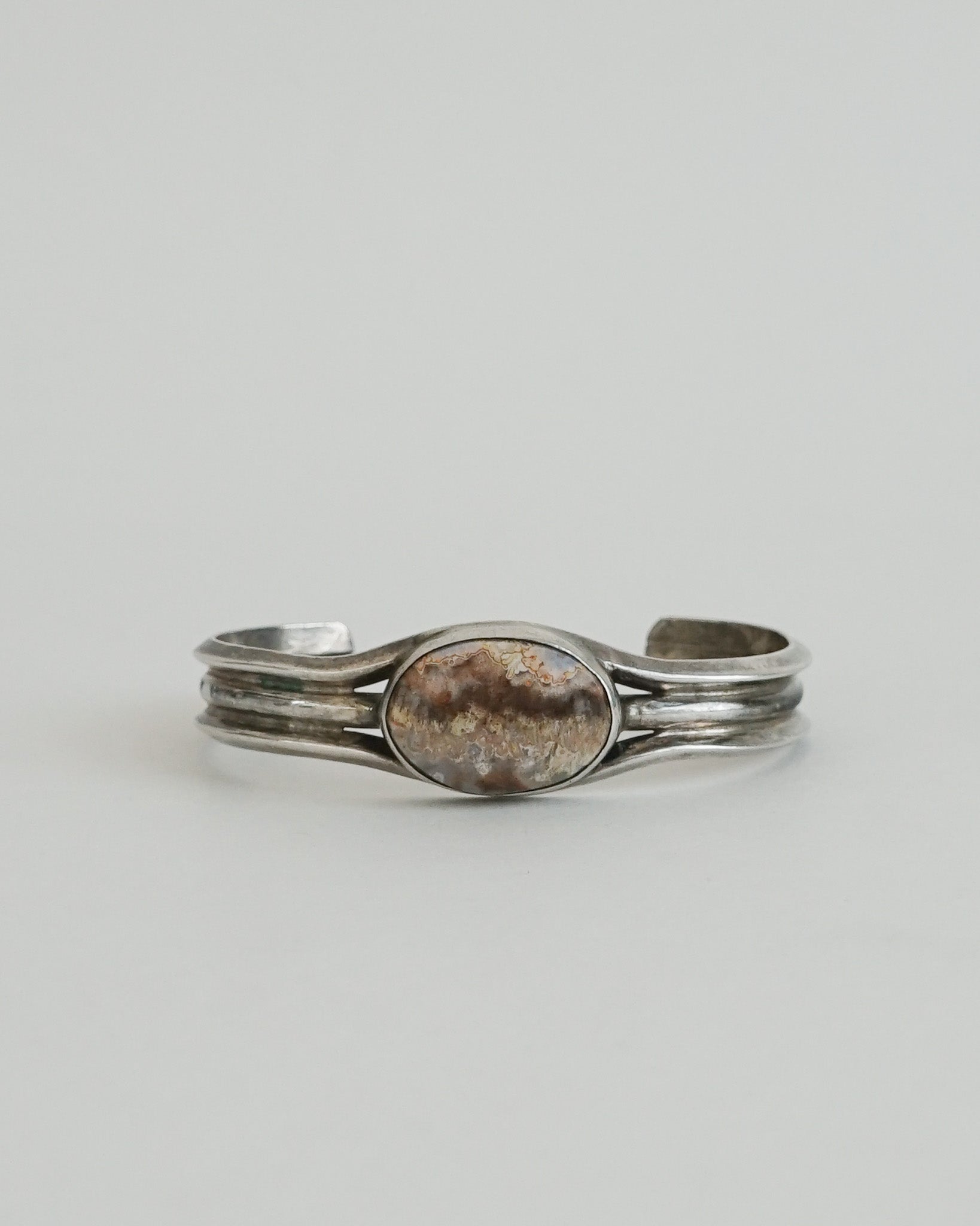 Silver Cuff Bracelet w/ Agate