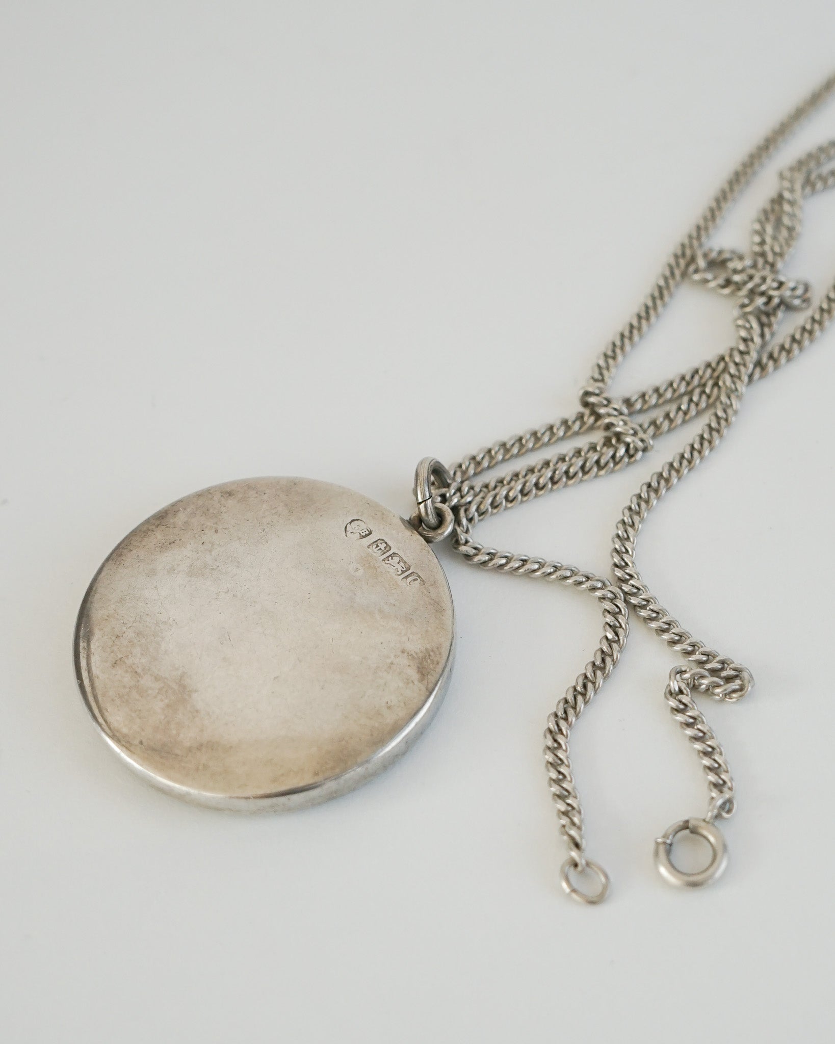 Silver Chain Necklace w/ Mirror Charm