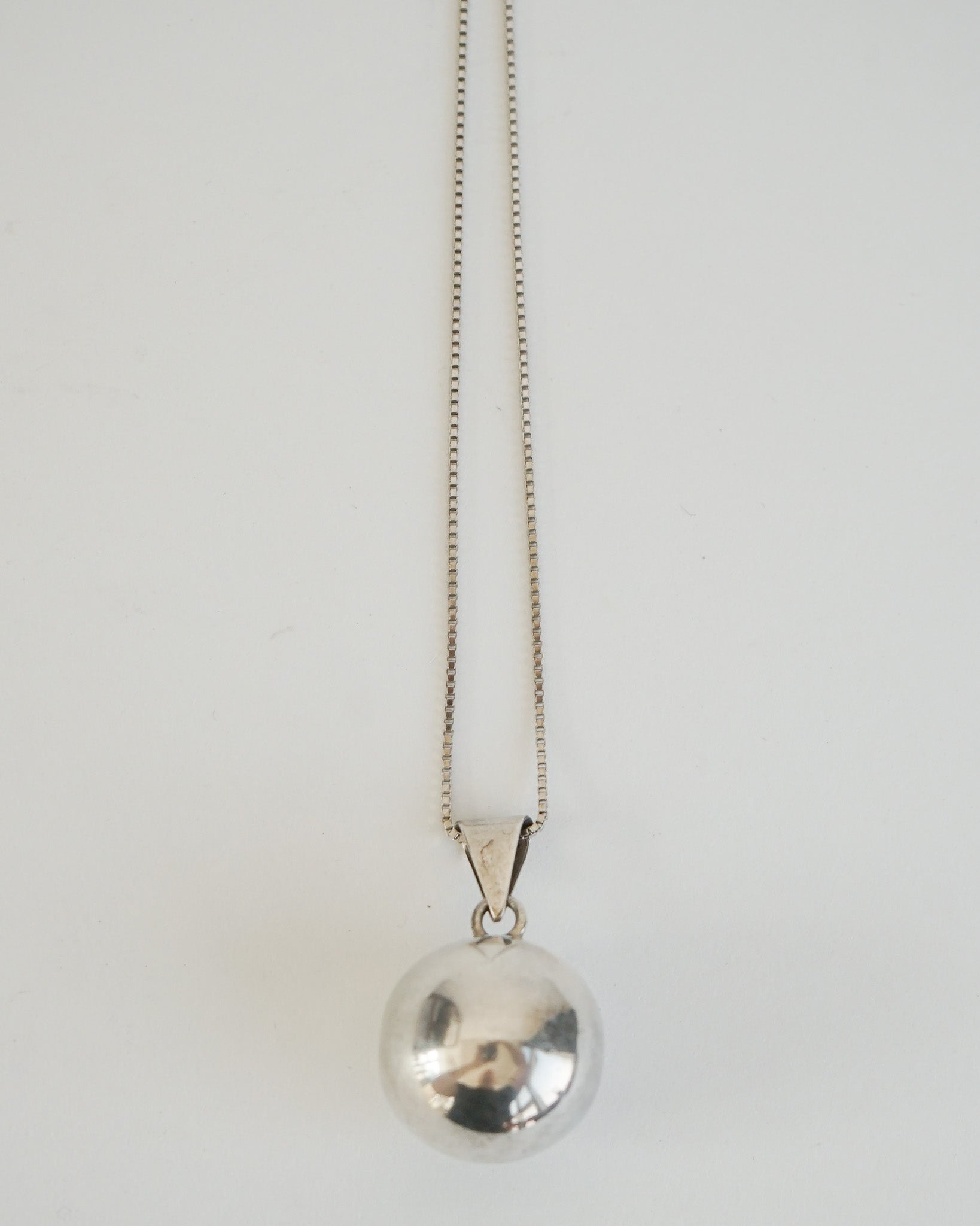 Silver Chain Necklace w/ Chime Ball Charm
