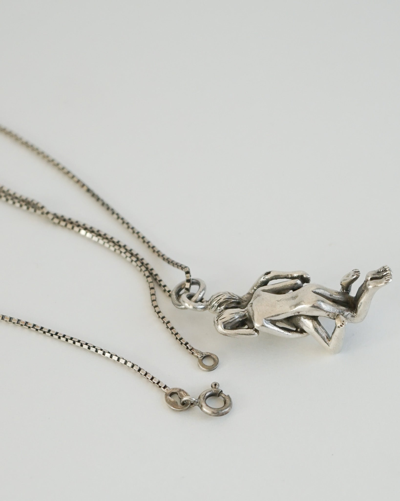 Silver Chain Necklace w/ Intimate Couple Charm