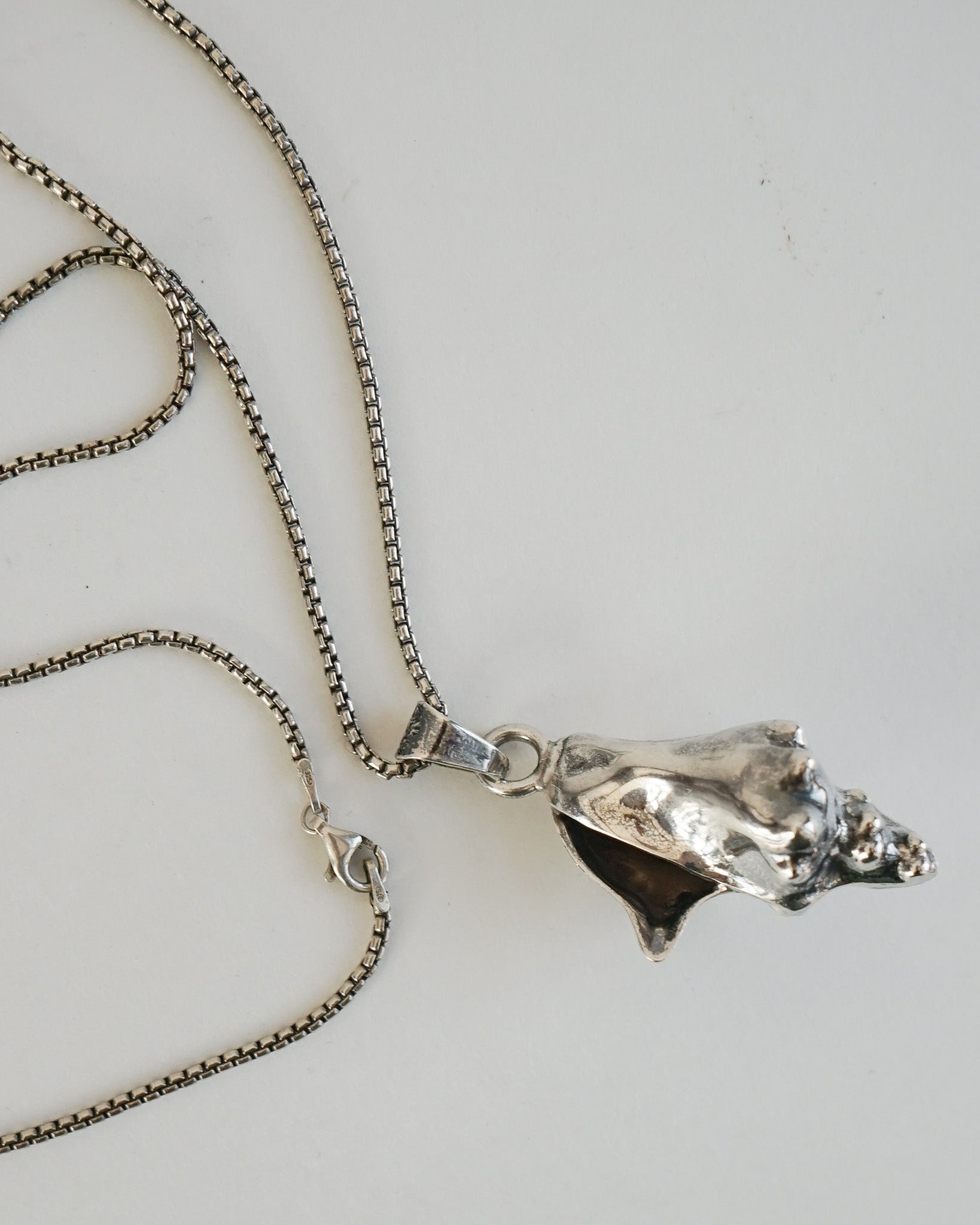 Silver Chain Necklace w/ Shell Charm