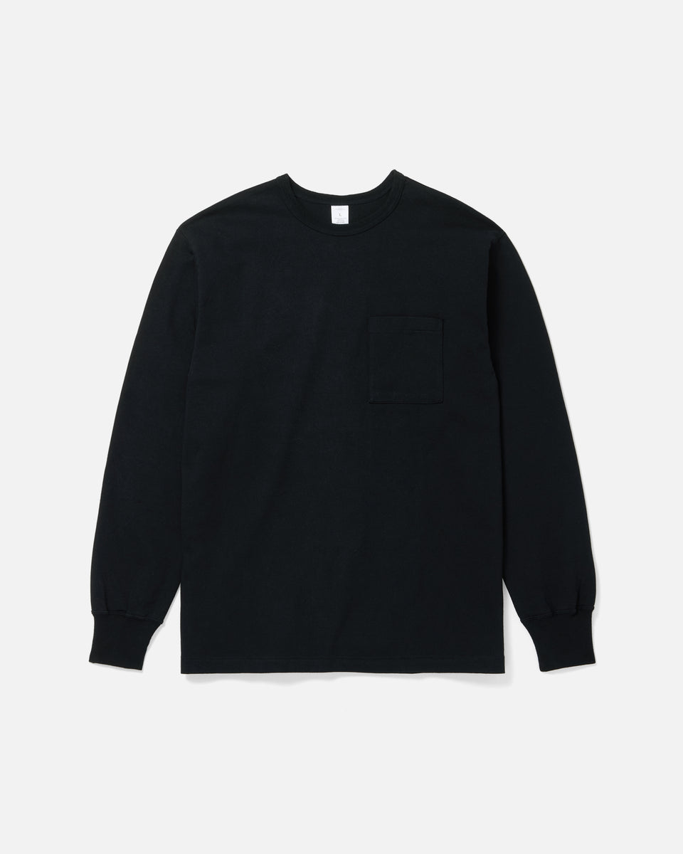 Heavy-weight Pocket Long Sleeve T-shirt / Black – Front General Store