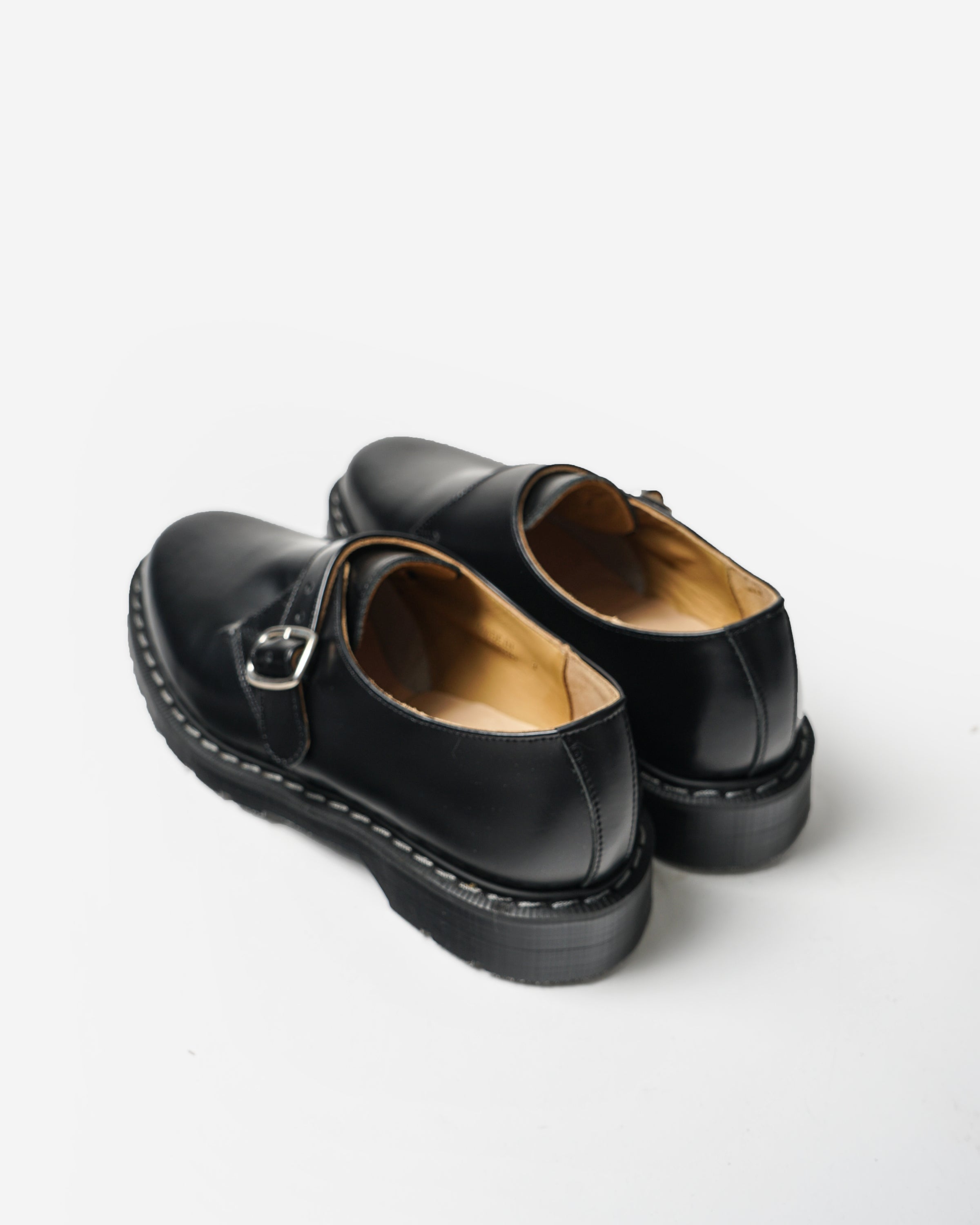 Hi-Shine Single Buckle Monk Shoe Black