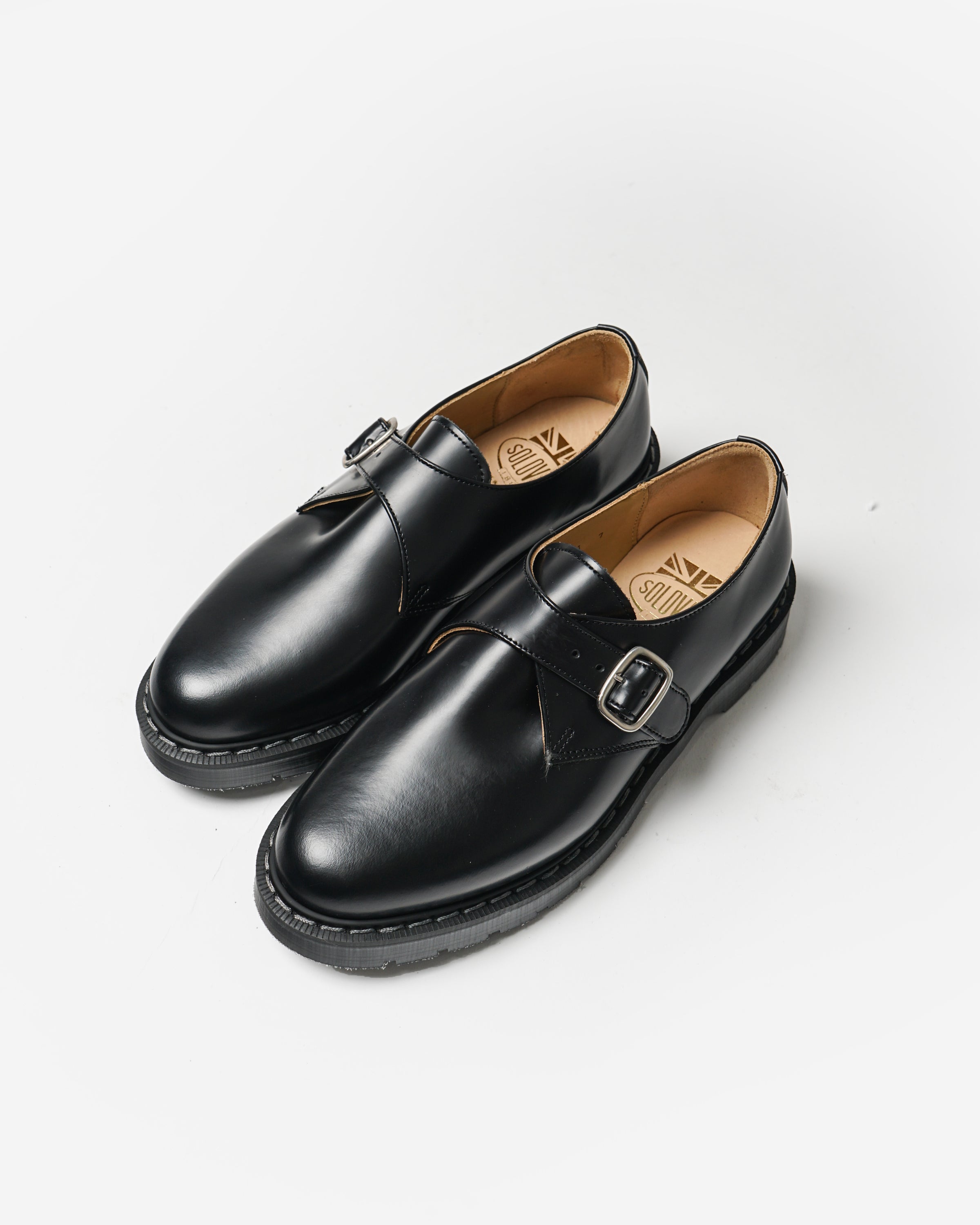 Hi-Shine Single Buckle Monk Shoe Black