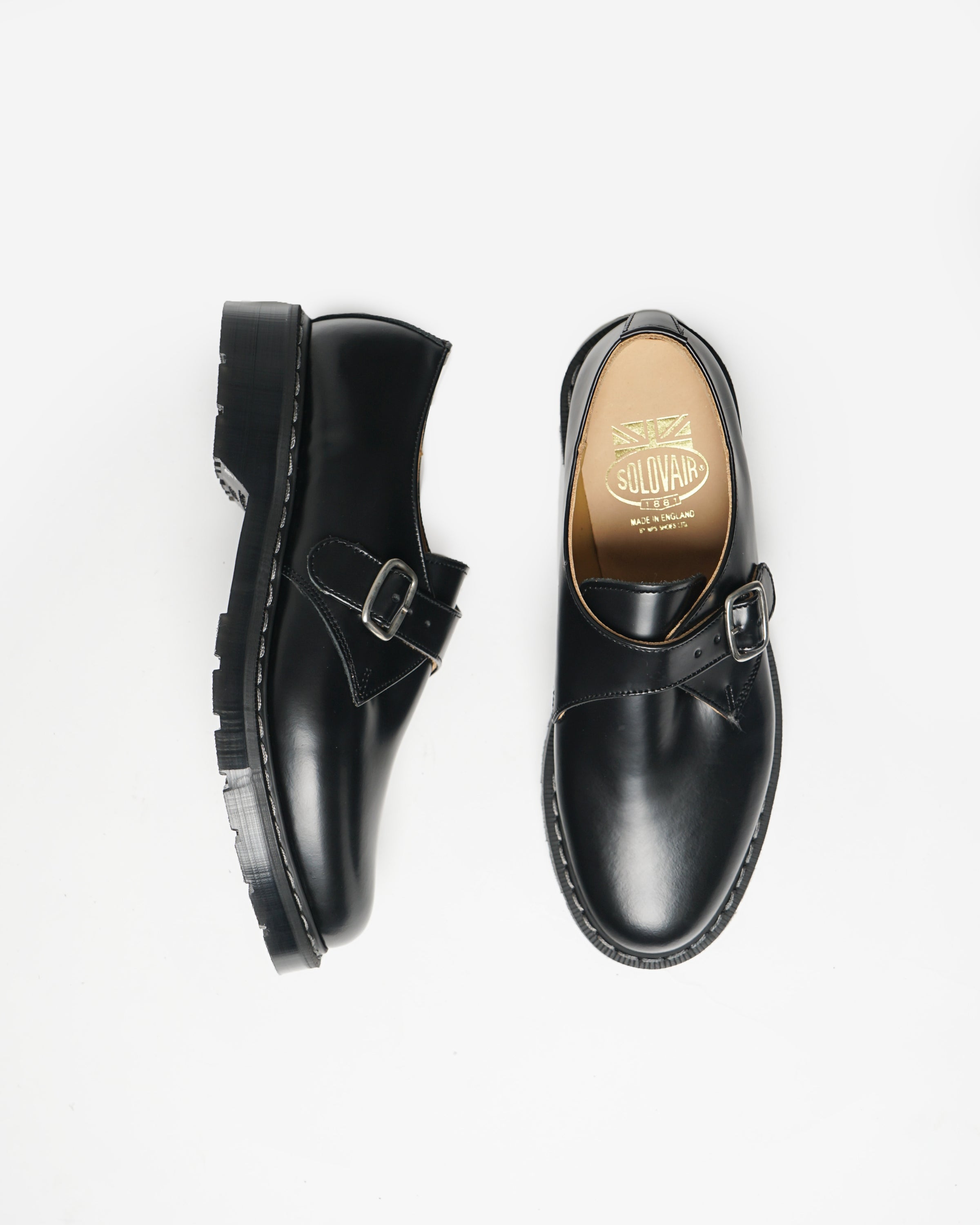 Hi-Shine Single Buckle Monk Shoe Black