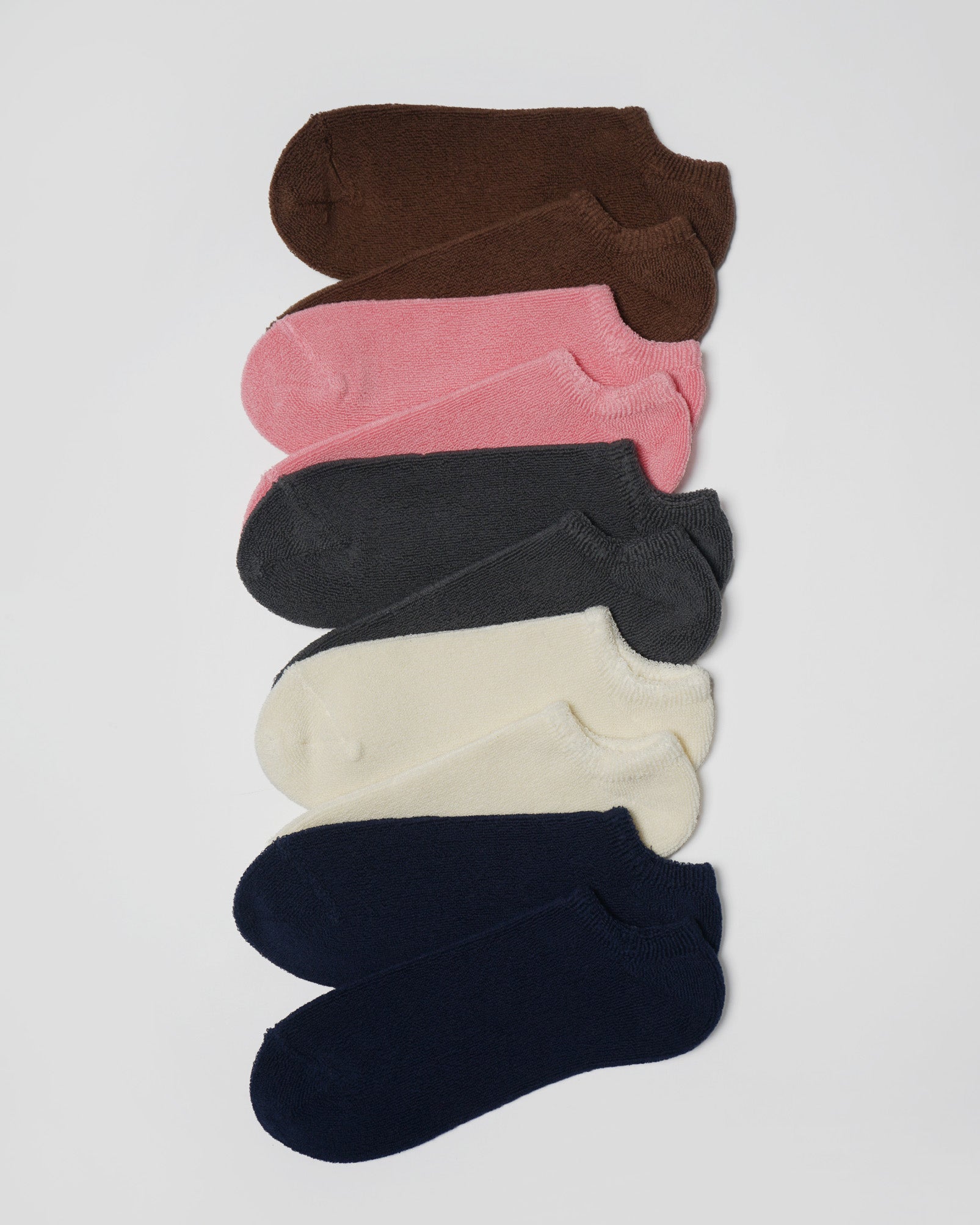 Face Pile Ankle Socks / Navy