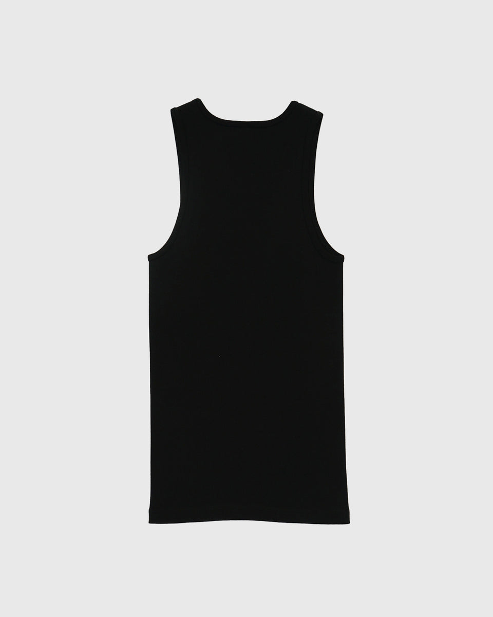 Cotton ribbon tank 黒 Rib Tank Top / Black – Front General Store