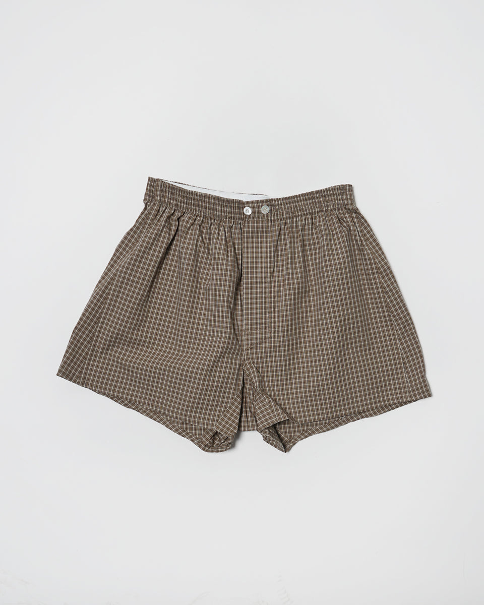 【BADBLOOD】Vintage Billy Check Boxer Shorts - Brown Meihuida Women Gingham Boxer Shorts Y2k Cute Stripes Plaid