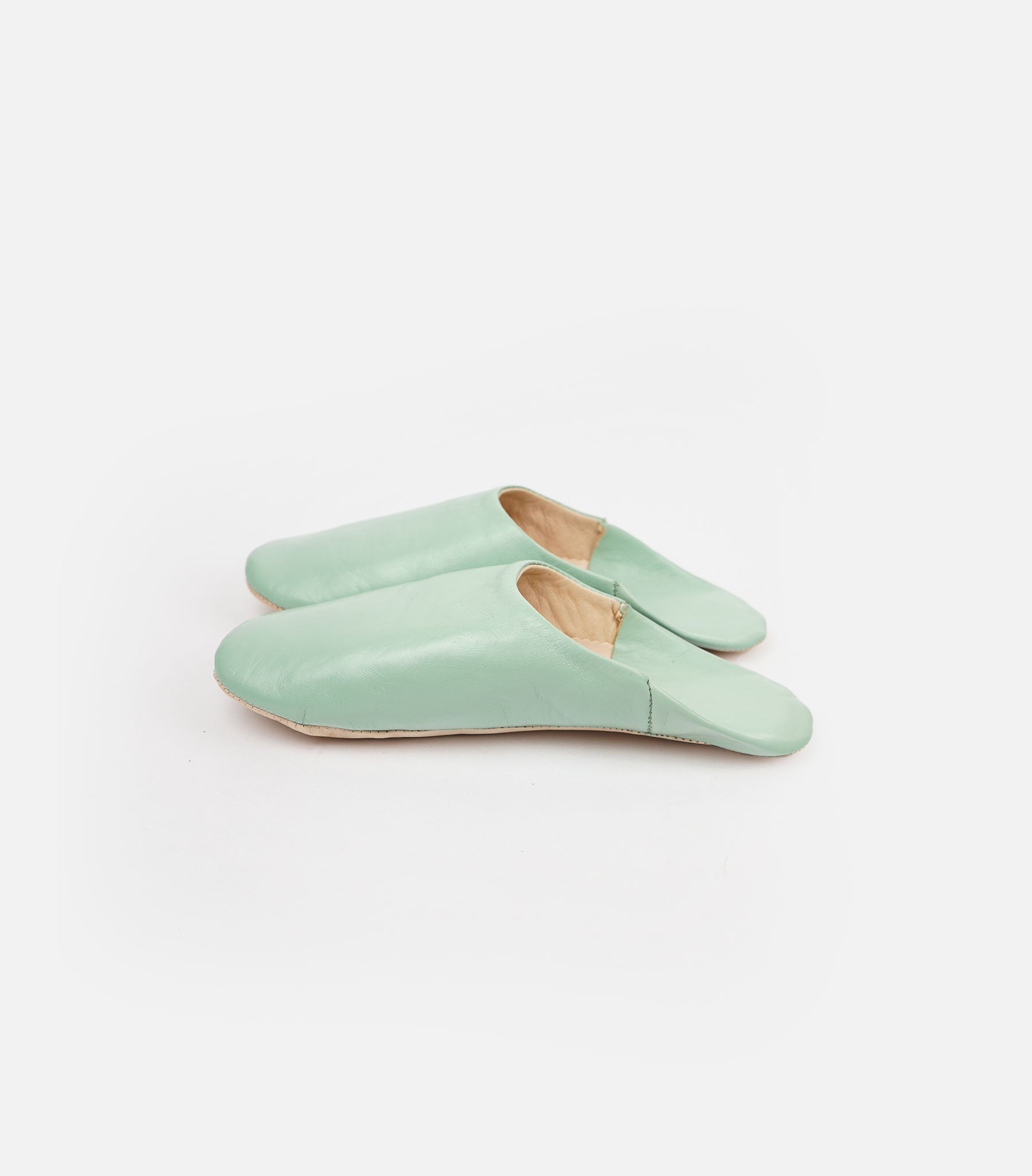 Moroccan Babouche Basic Slippers / Sage