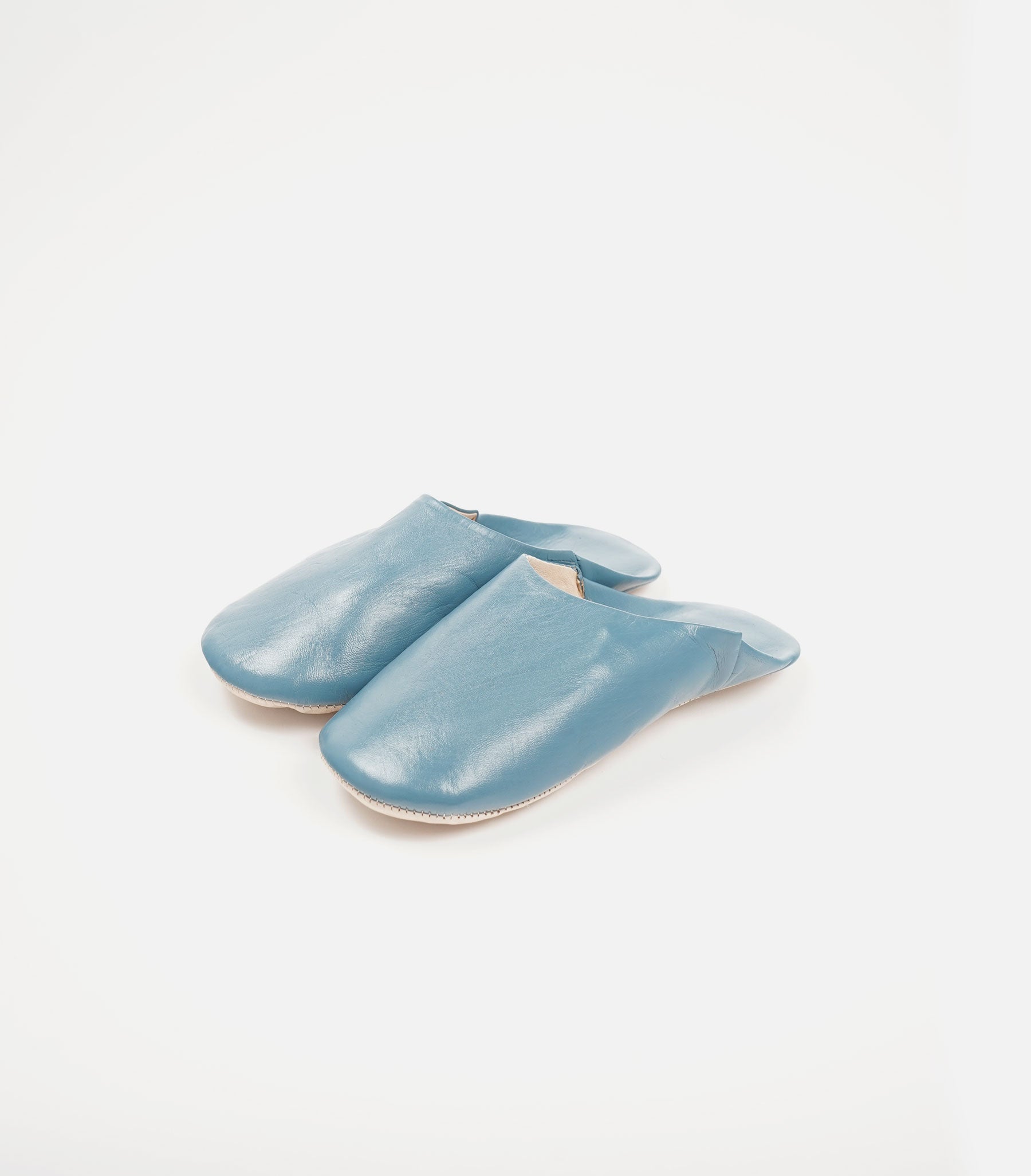 Moroccan Babouche Basic Slippers / Blue Gray