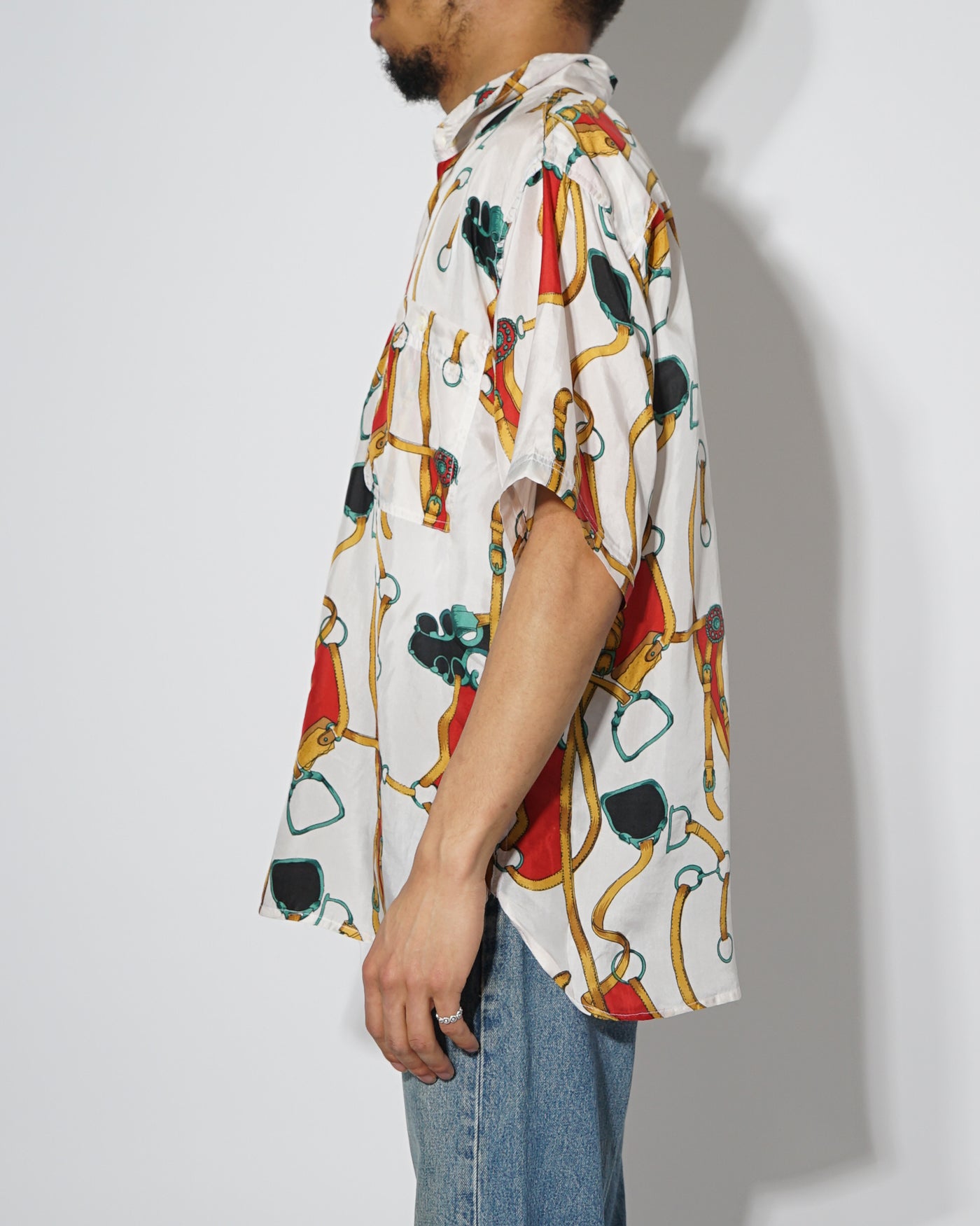 Silk Shirts Short Sleeve Patterned / M