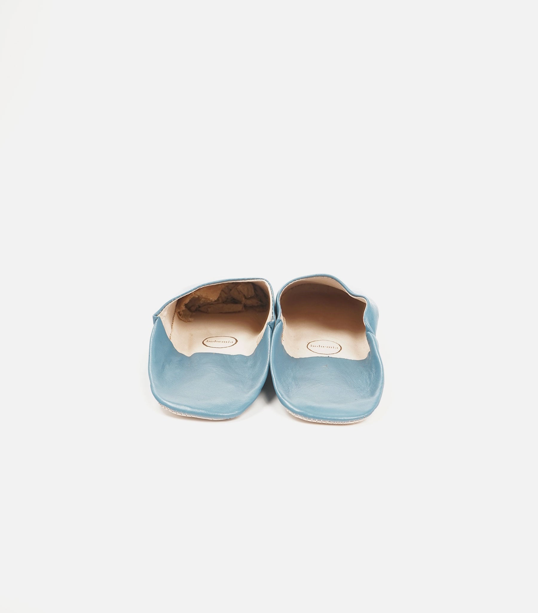 Moroccan Babouche Basic Slippers / Blue Gray