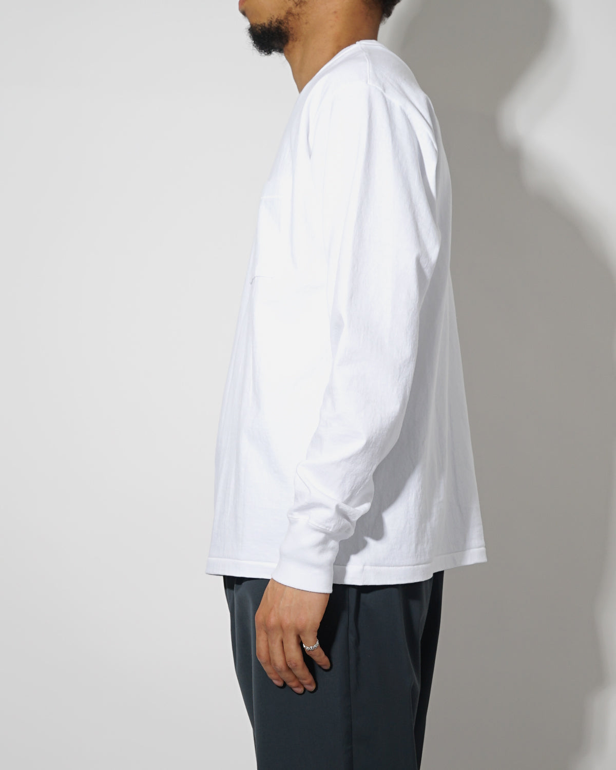 FGS Originals - Heavy-weight Pocket Long Sleeve T-shirt / White