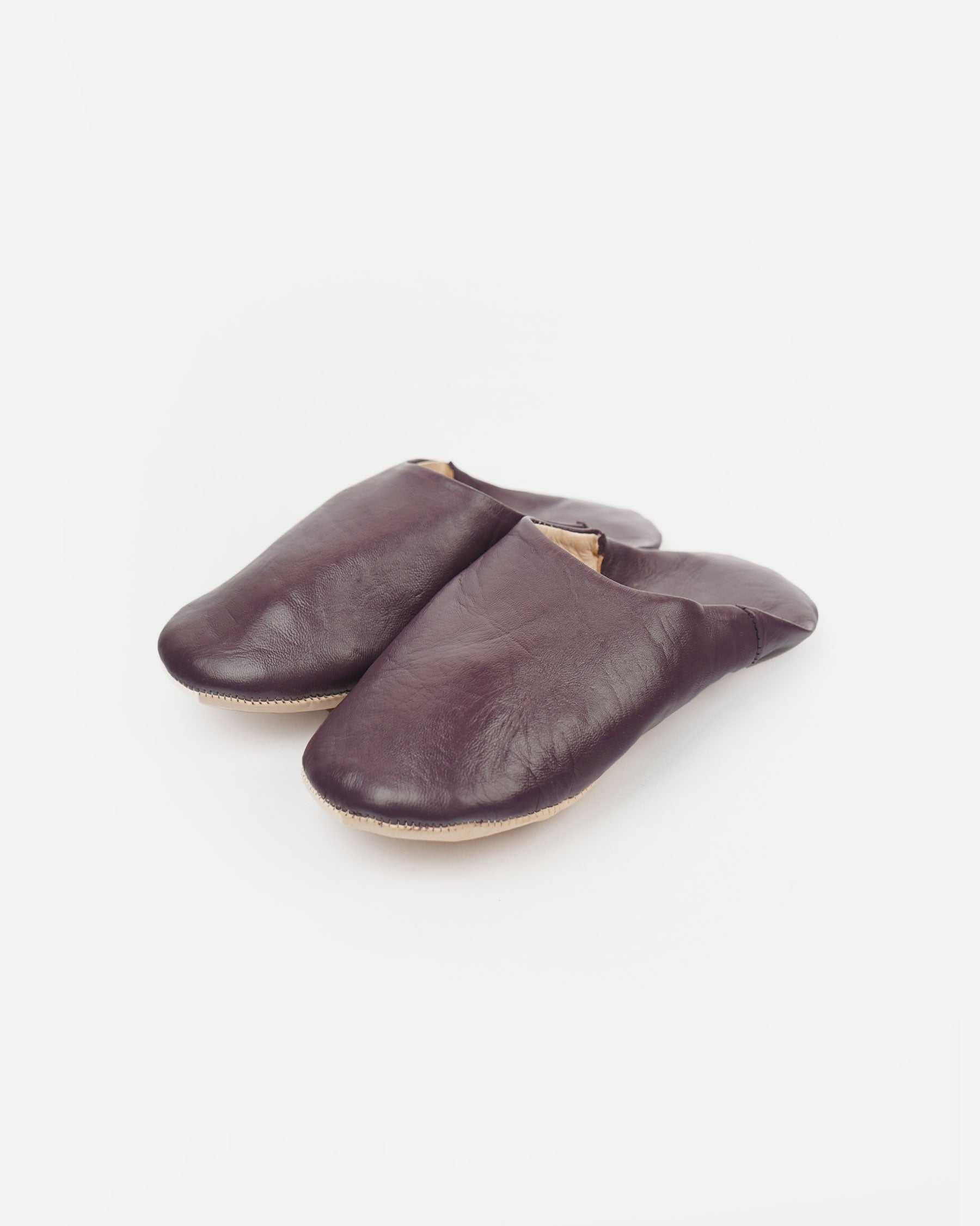 Moroccan Babouche Basic Slippers / Plum
