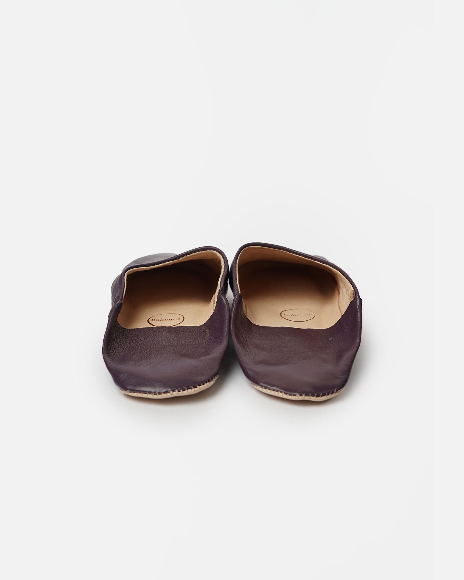 Moroccan Babouche Basic Slippers / Plum