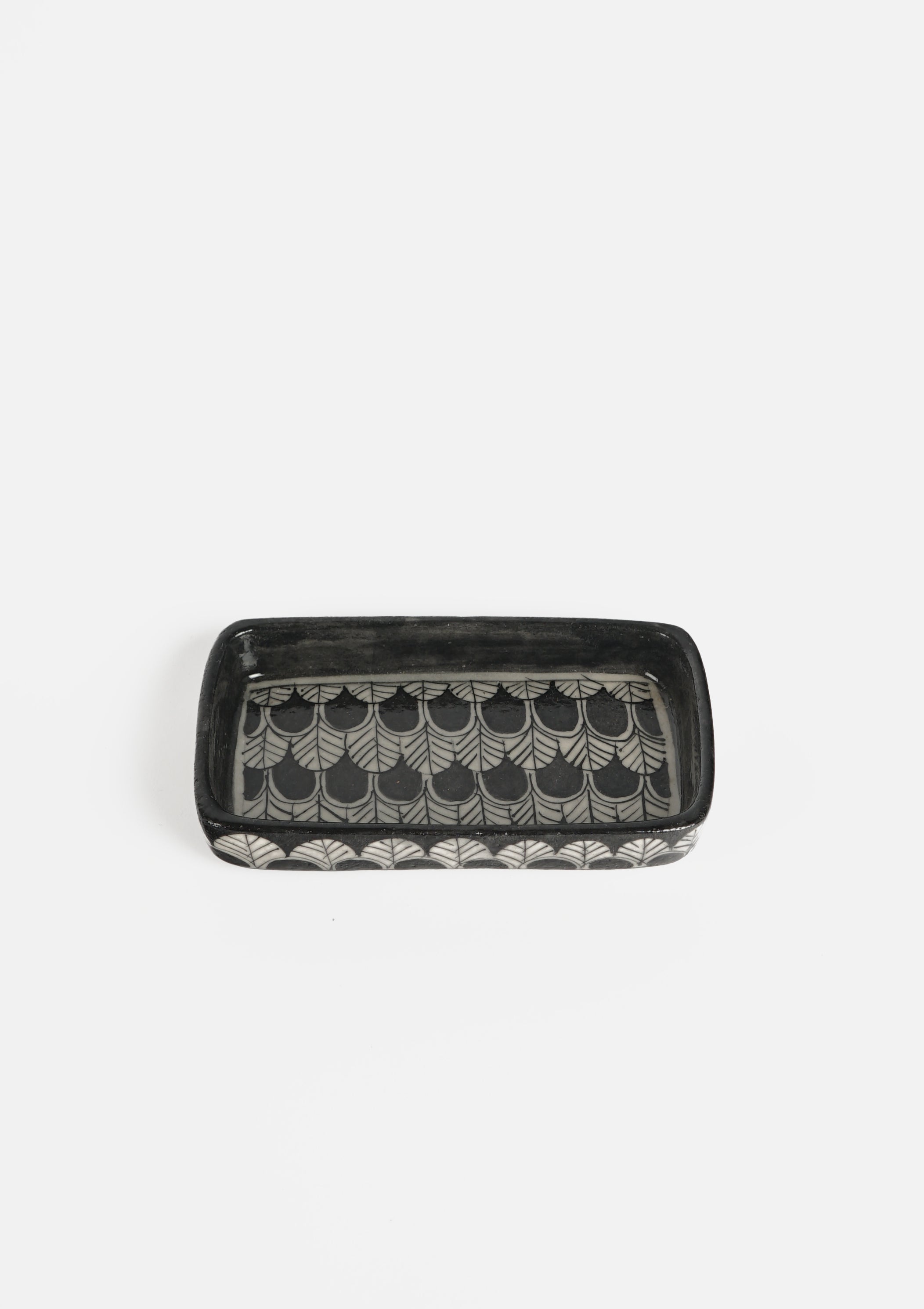 Rectangle Soap Dish Black Feather mk
