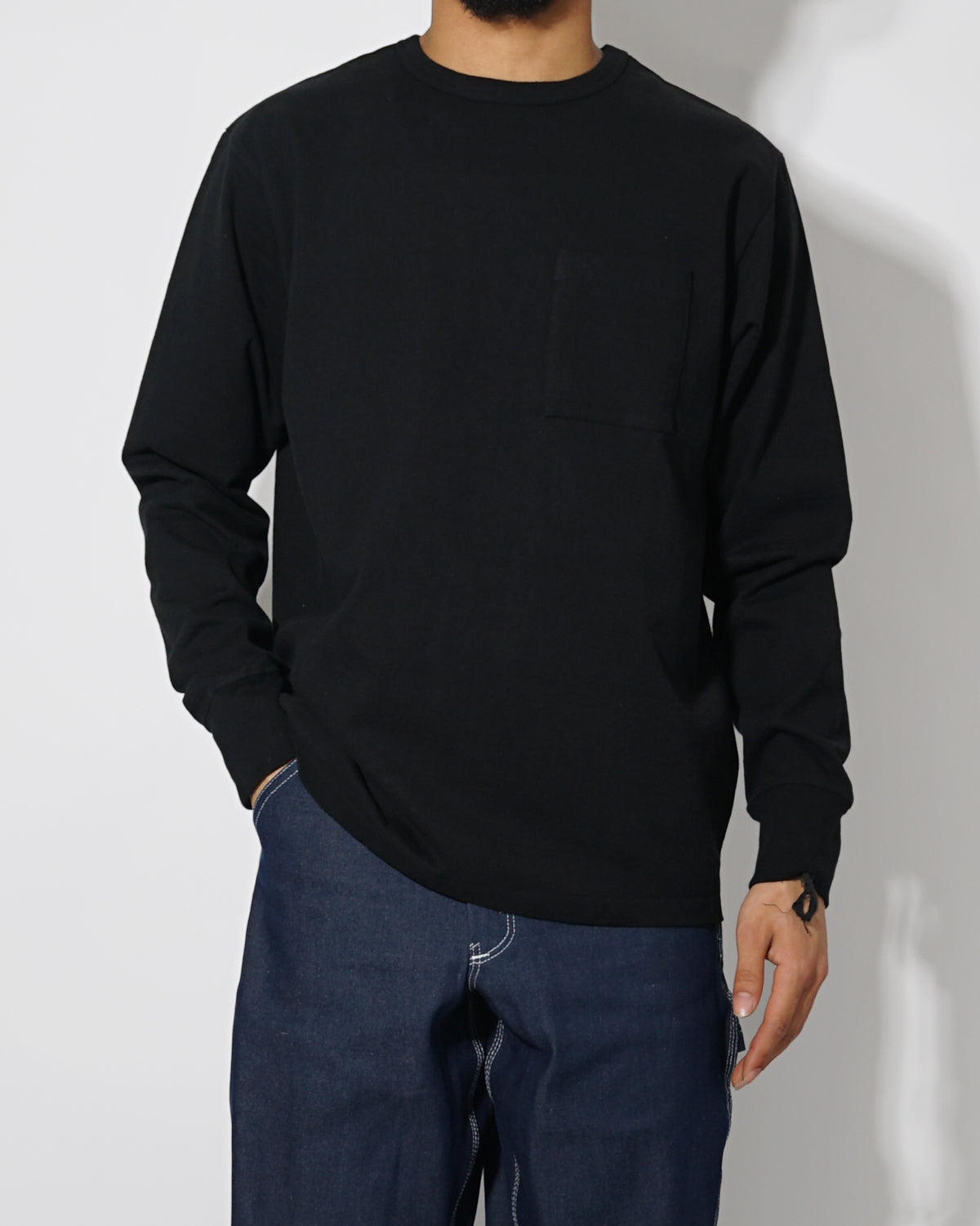FGS Originals - Heavy-weight Pocket Long Sleeve T-shirt / Black