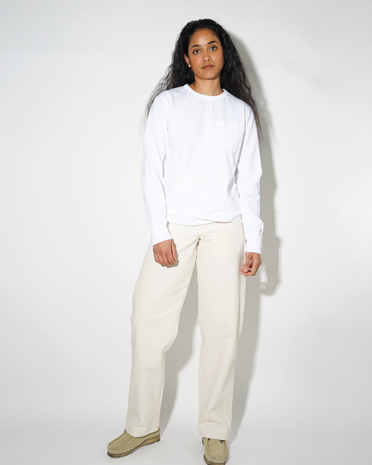 FGS Originals - Heavy-weight Pocket Long Sleeve T-shirt / White