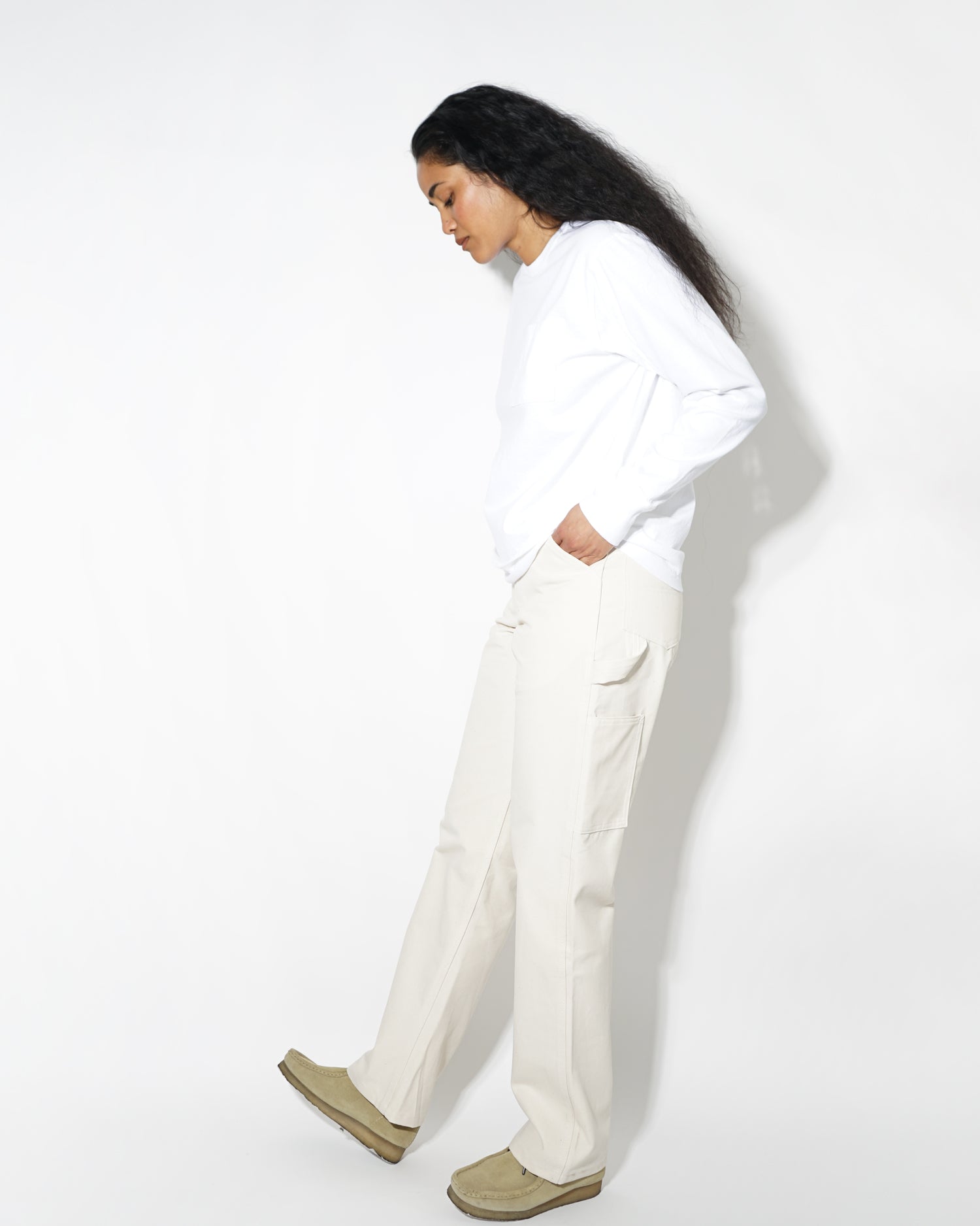 FGS Originals - Heavy-weight Pocket Long Sleeve T-shirt / White
