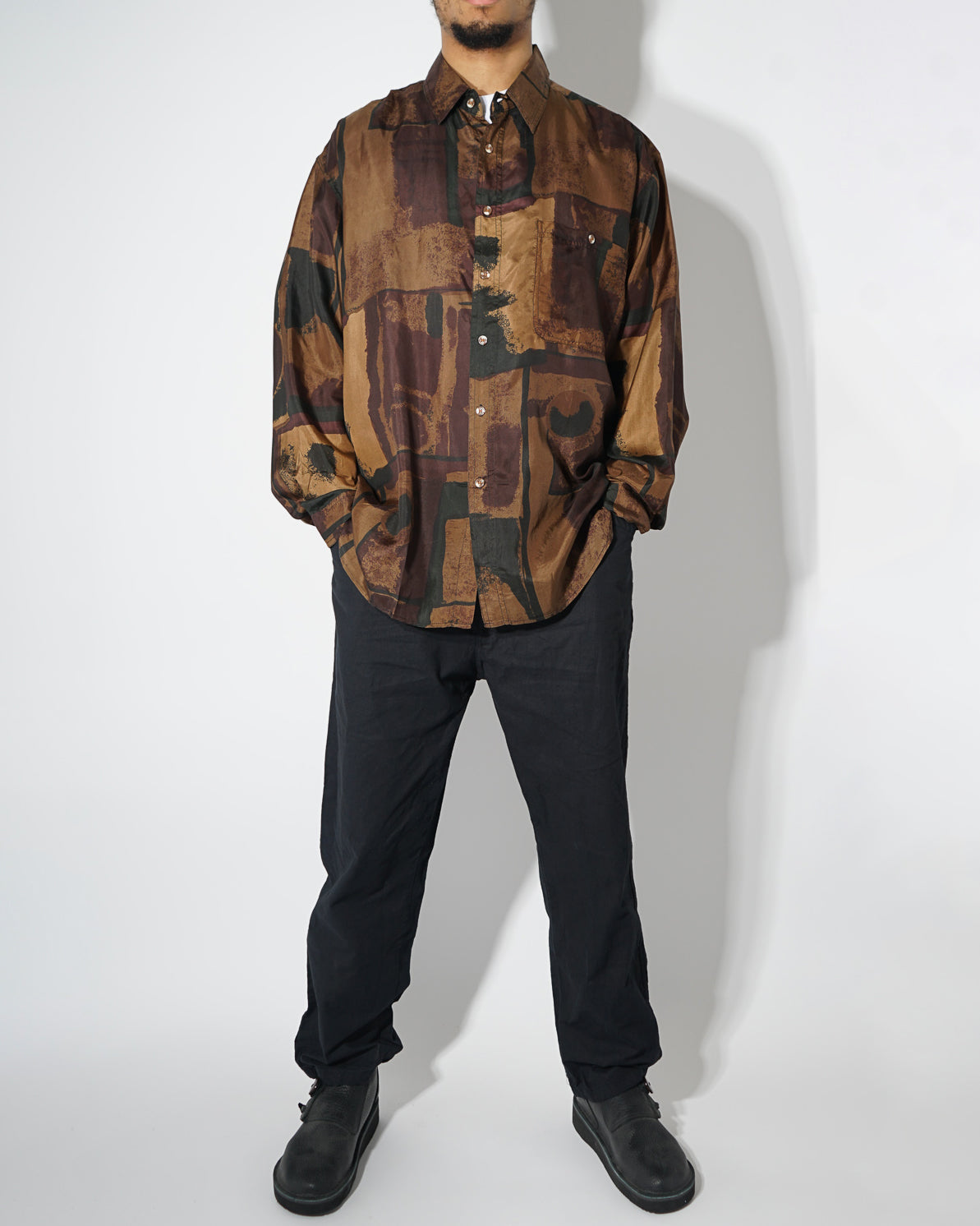 Silk Shirts Long Sleeve Patterned / C